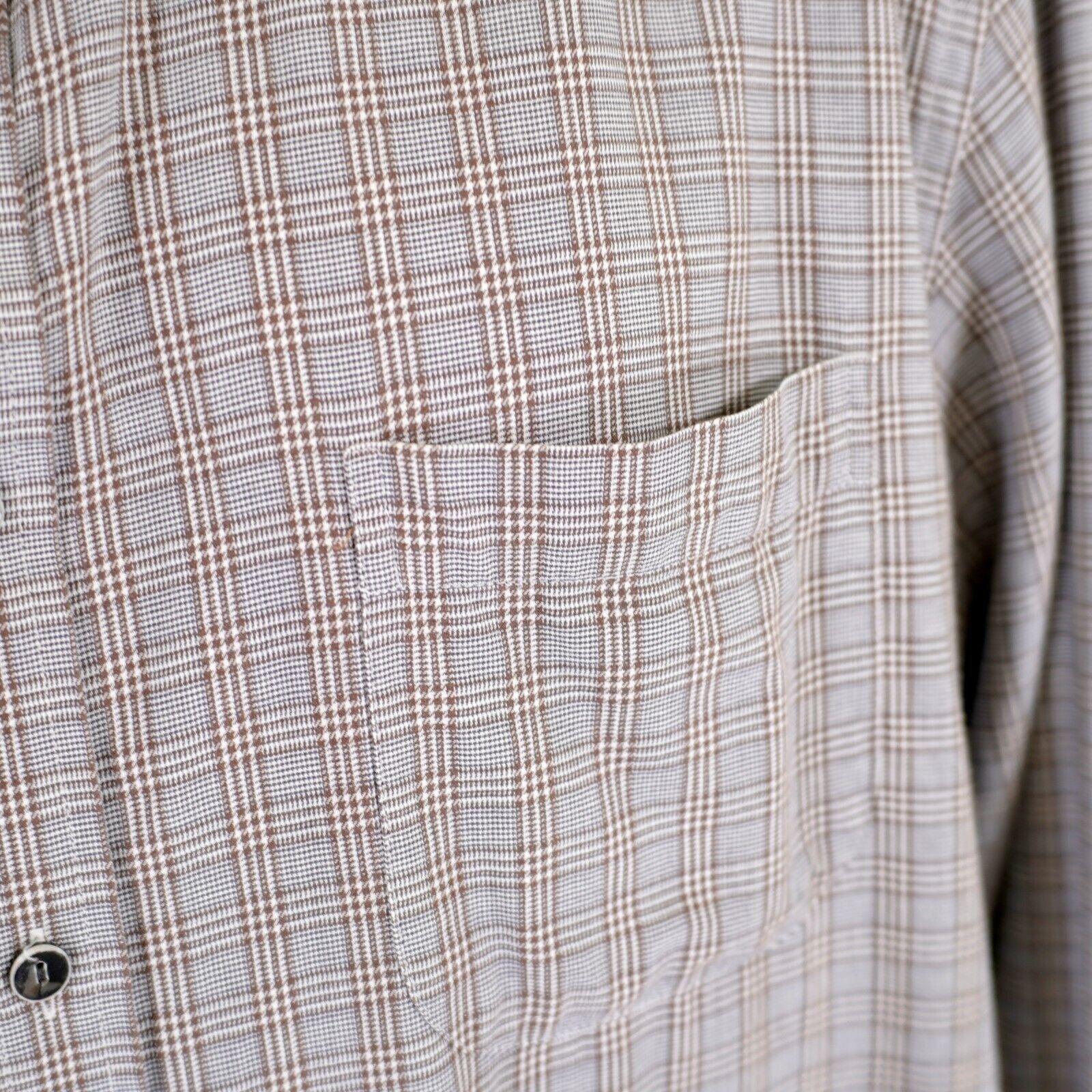 Joseph Abboud Joseph Abboud XLT Tall Gray Brown Glen Plaid Pocket Collared Size US XL / EU 56 / 4 - 2 Thumbnail