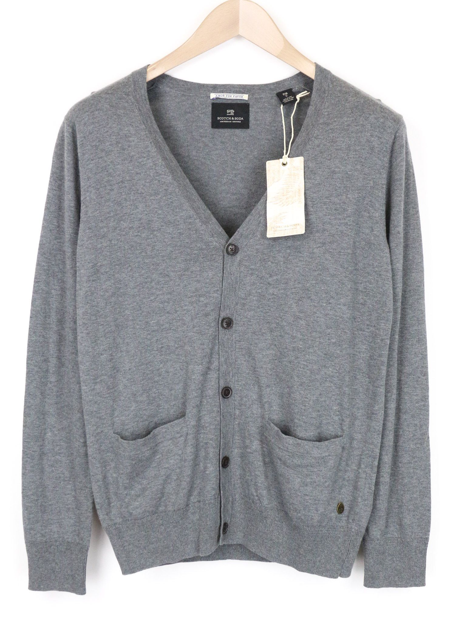 Scotch & Soda AMS COUTURE S Grey Cotton Cardigan Sweatshirt 74475 Size US S / EU 44-46 / 1 - 1 Thumbnail