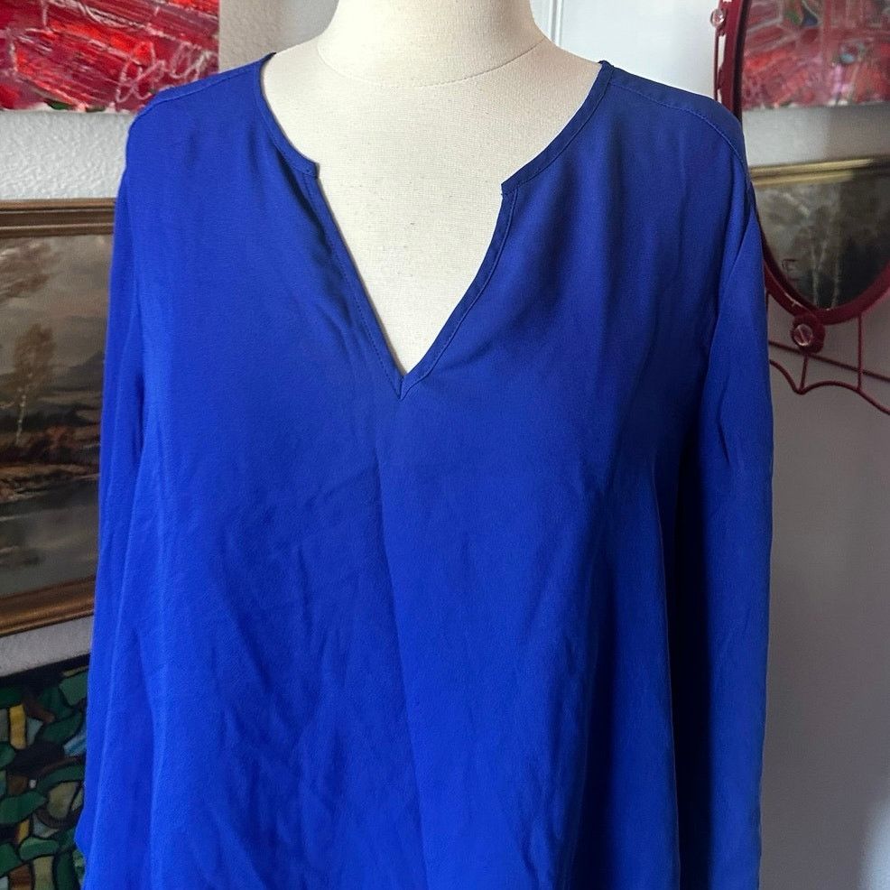 Alfani alfani blue long sleeve blouse Size L / US 10 / IT 46 - 2 Thumbnail