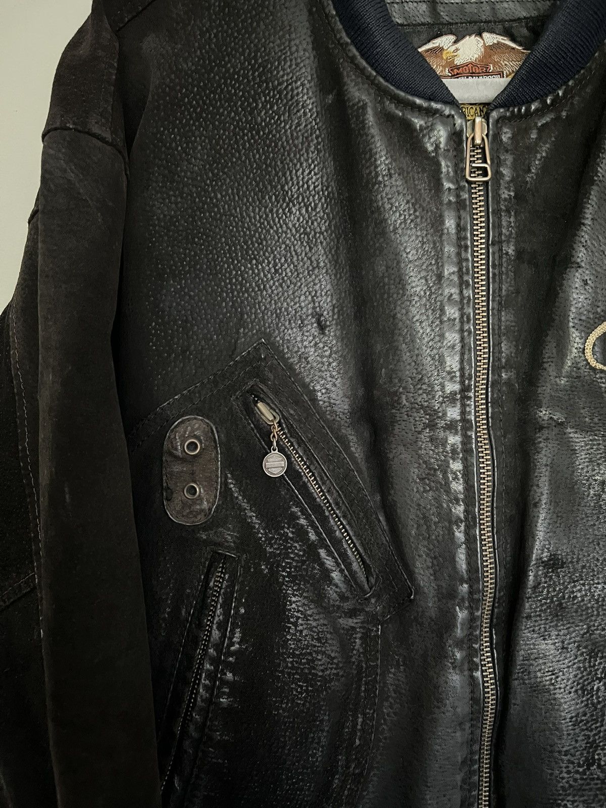 Harley Davidson Vintage Harley Davidson Leather Bomber Jacket Size US L / EU 52-54 / 3 - 4 Thumbnail