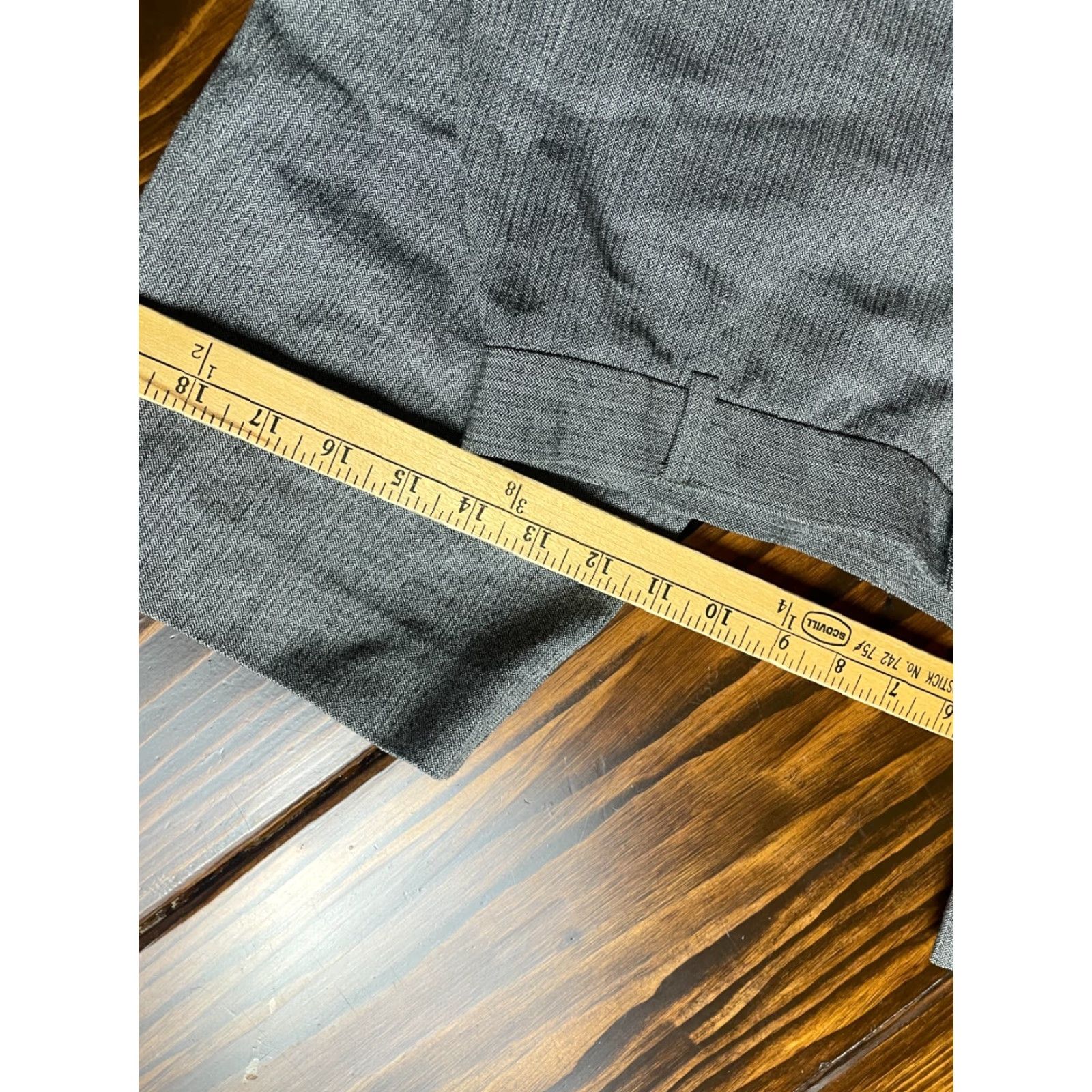 Vintage Rafaella Dress Pants Women's Size 12 Gray Straight Leg Flat Front Pockets Size 29" - 5 Thumbnail