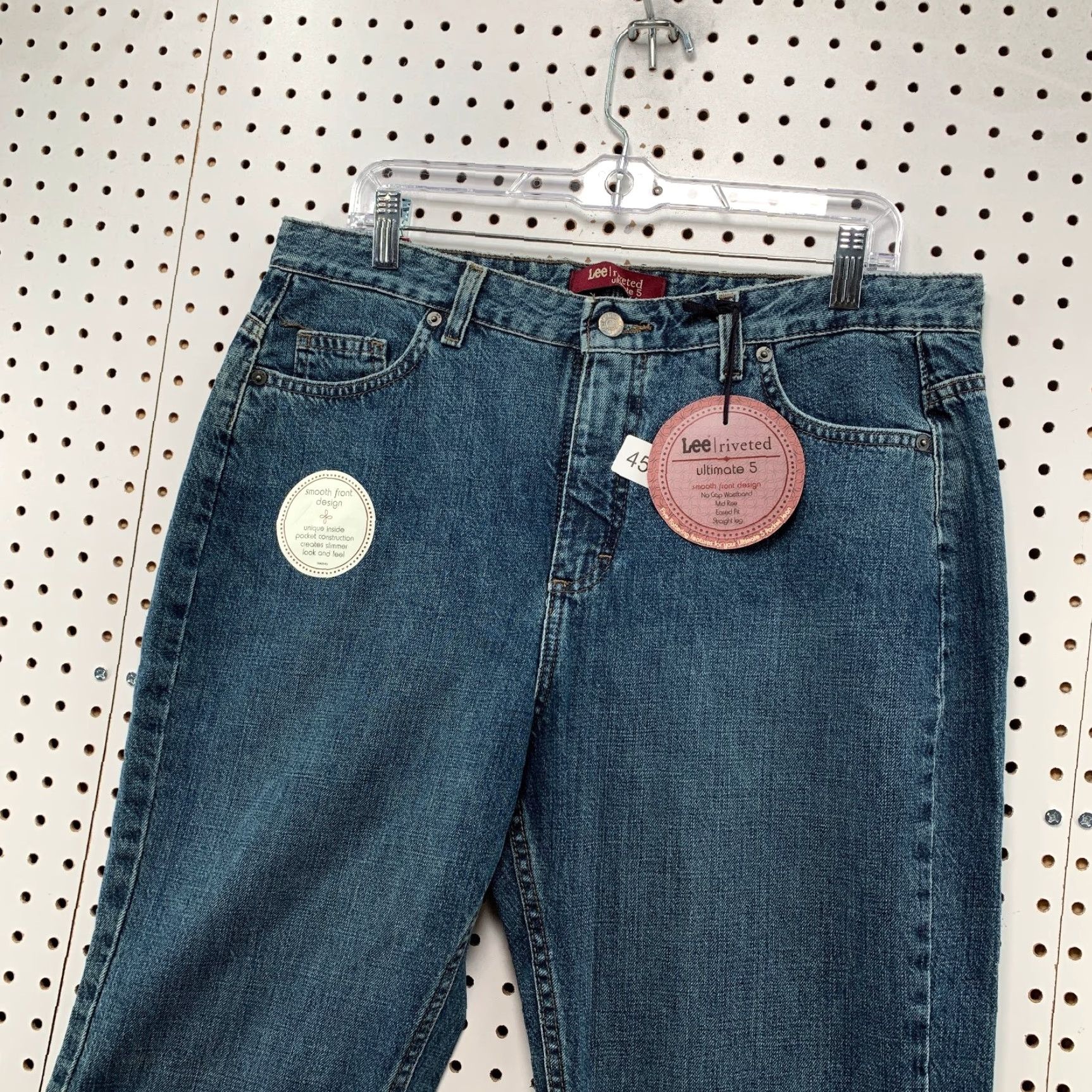Lee Lee Riveted Jeans Womens Size 16 Mid Rise Straight Leg 5 Pocket Denim 36x32 Blue 100% Cotton Jeans 90s Theme - Womens Size 38" / US 16 / IT 52 - 4 Thumbnail