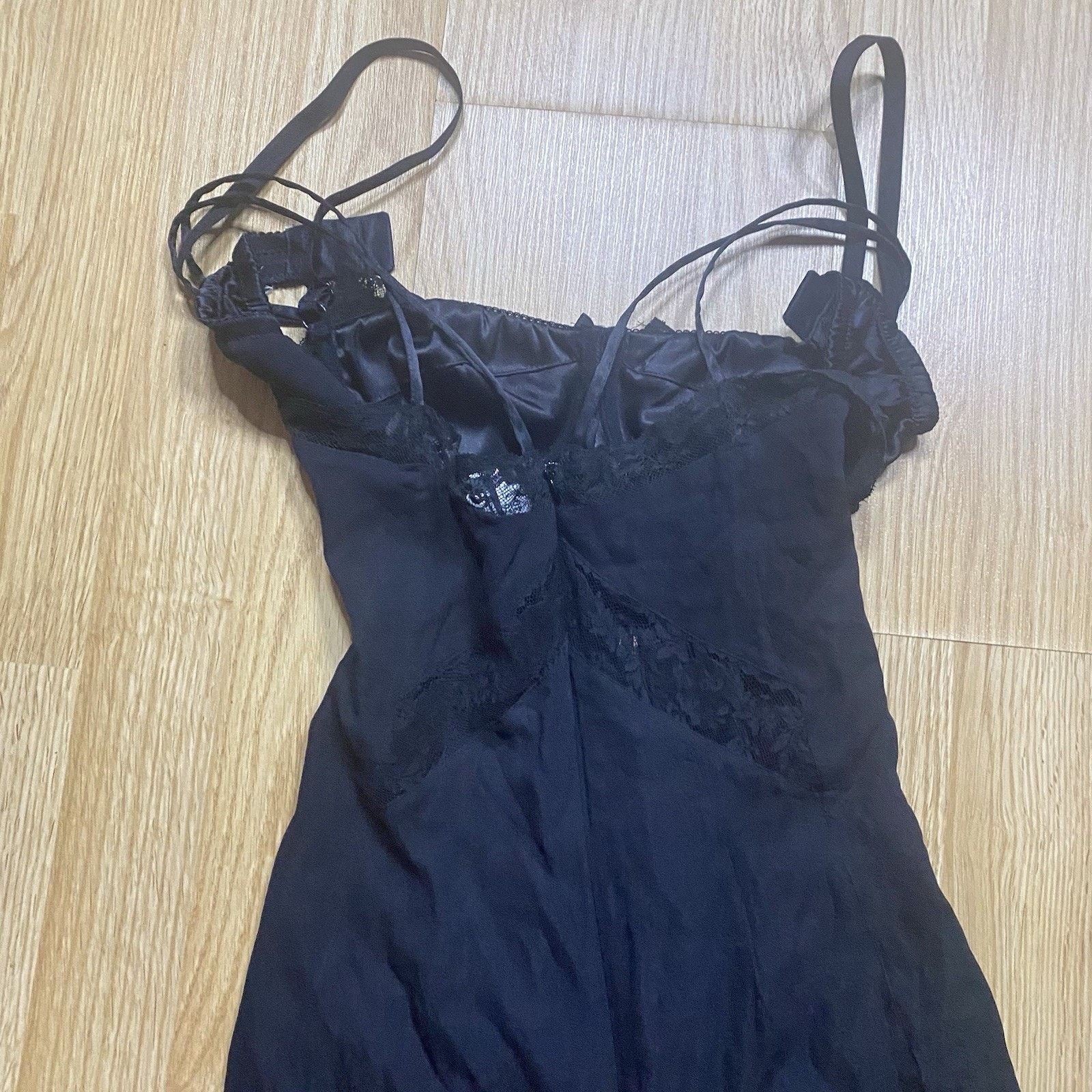Dolce & Gabbana VTG D&G Dolce & Gabbana Corset Satin Bra Black Midi Dress Size XS / US 0-2 / IT 36-38 - 12 Thumbnail