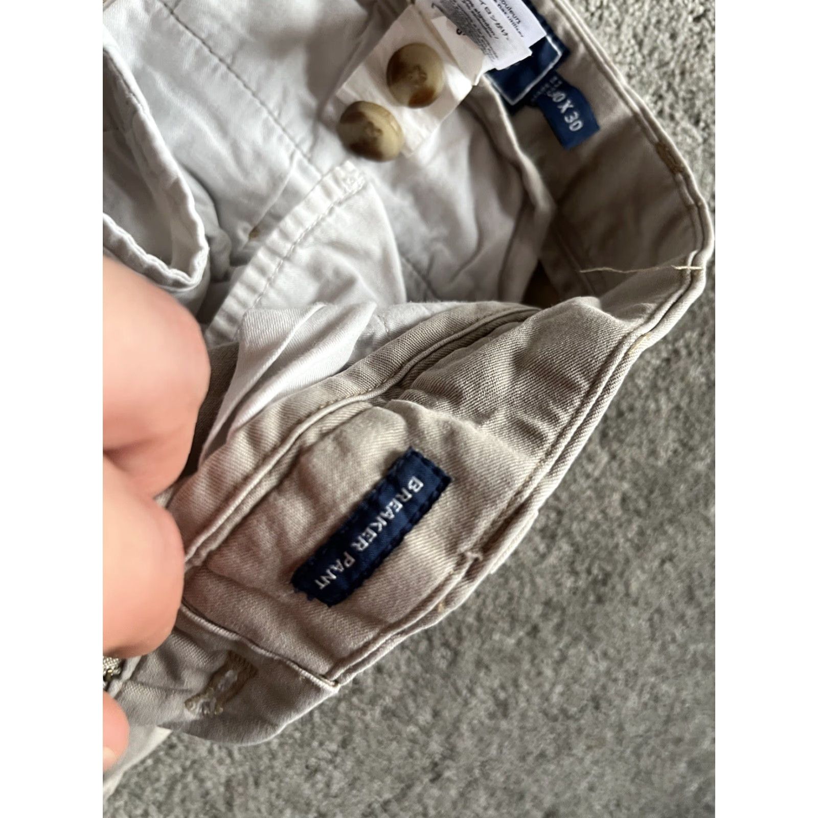 Vineyard Vines Vineyard Vines Breaker Pants Men Chino 30x30 Beige Khaki Stretch Cotton Spandex Regular Straight Pockets Tie Button Wear Size US 30 / EU 46 - 6 Thumbnail