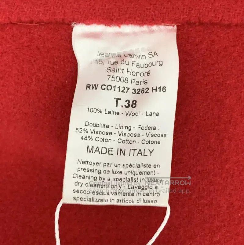 Lanvin Lanvin Red Wool Women's Long Coat . Size S / US 4 / IT 40 - 7 Thumbnail