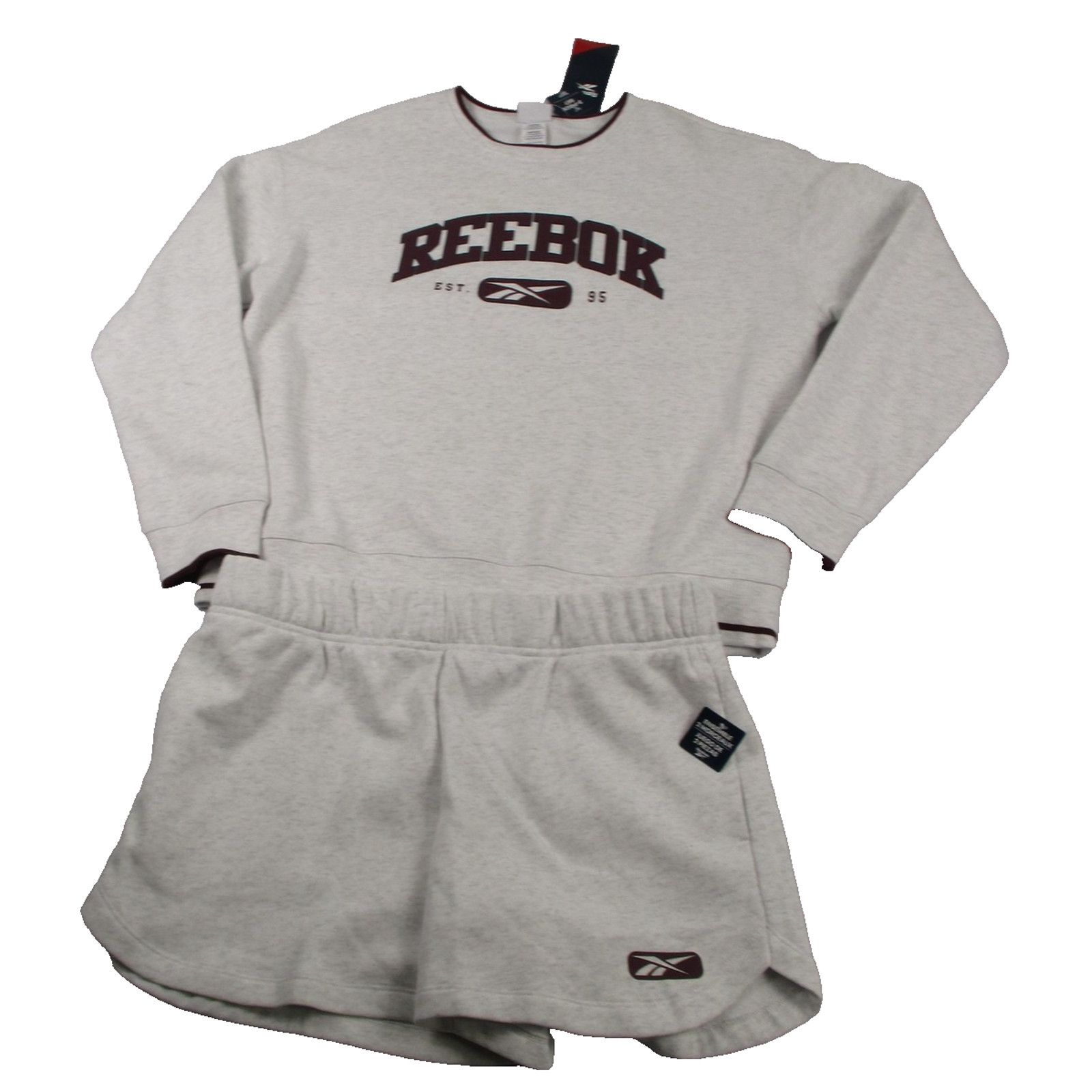 Reebok Reebok Summer Crewneck Short Set Womens L Gray Fleece Egret Size L / US 10 / IT 46 - 1 Thumbnail
