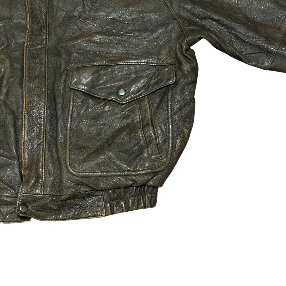 Leather Vintage Zufolo Sheepskin Flight Leather Bomber Jacket Size US L / EU 52-54 / 3 - 3 Thumbnail