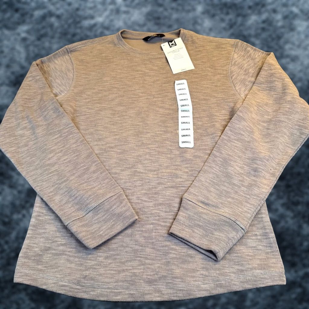 Vintage Members Mark Long Sleeve Shirt Men Small Beige Relaxed Fit Crew Neck Waffle-Knit Knitwear Pullover Casual Top All Seasons Mens Size US S / EU 44-46 / 1 - 1 Thumbnail