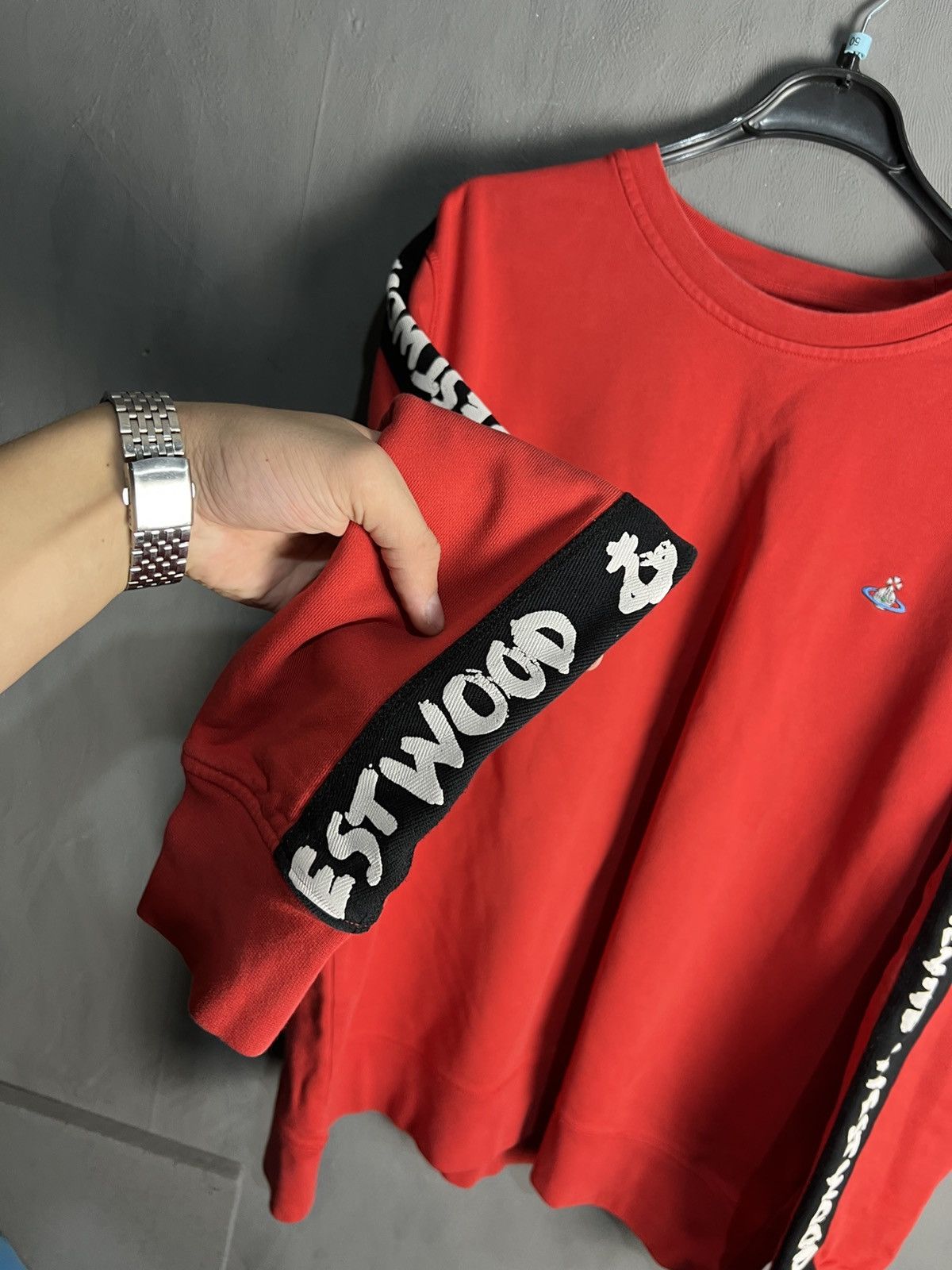 Vivienne Westwood Men's Red Vivienne Westwood Taped Sweatshirt Size US XXL / EU 58 / 5 - 3 Thumbnail