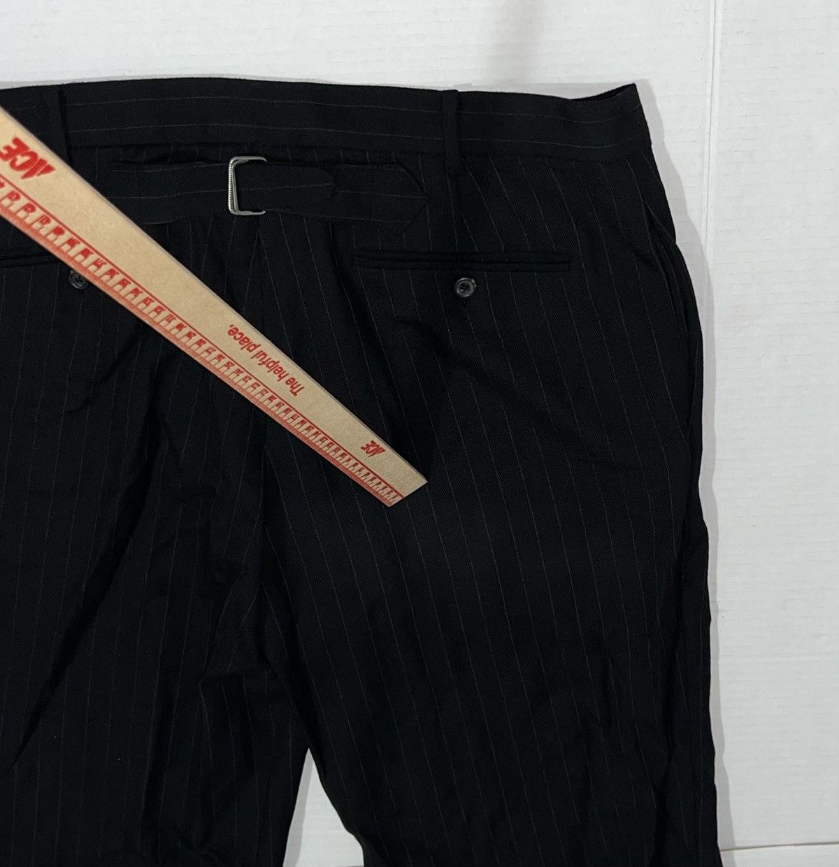 Ralph Lauren New Blue Label Ralph Lauren Wool Stripe Pants Back Buckle Size 32" / US 10 / IT 46 - 8 Thumbnail