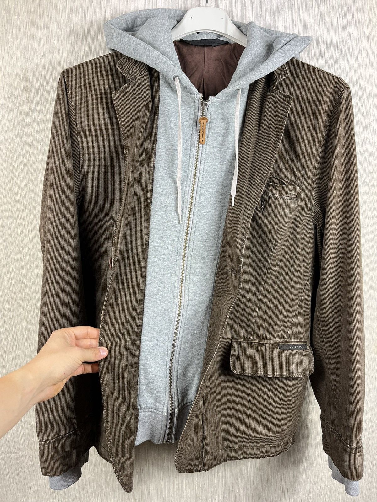 Japanese Brand × Vintage Vintage Fullcircle suit hoodie zip hooded blazer y2k jacket Size US L / EU 52-54 / 3 - 19 Thumbnail