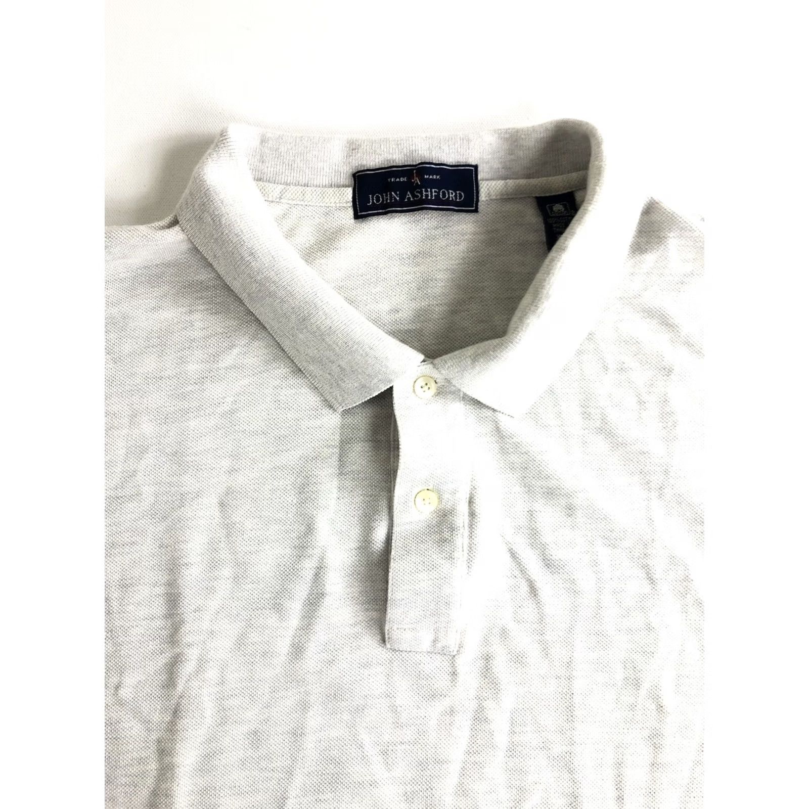 Vintage John Ashford Polo Shirt Men Size 2XLT Gray 100% Cotton Short Sleeve R49 Size US XXL / EU 58 / 5 - 4 Thumbnail