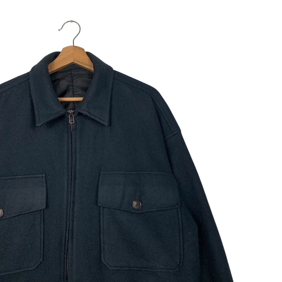 Japanese Brand SENSE OF PLACE Wool Blend Shacket Oversized #2775-C125 Size US M / EU 48-50 / 2 - 4 Thumbnail