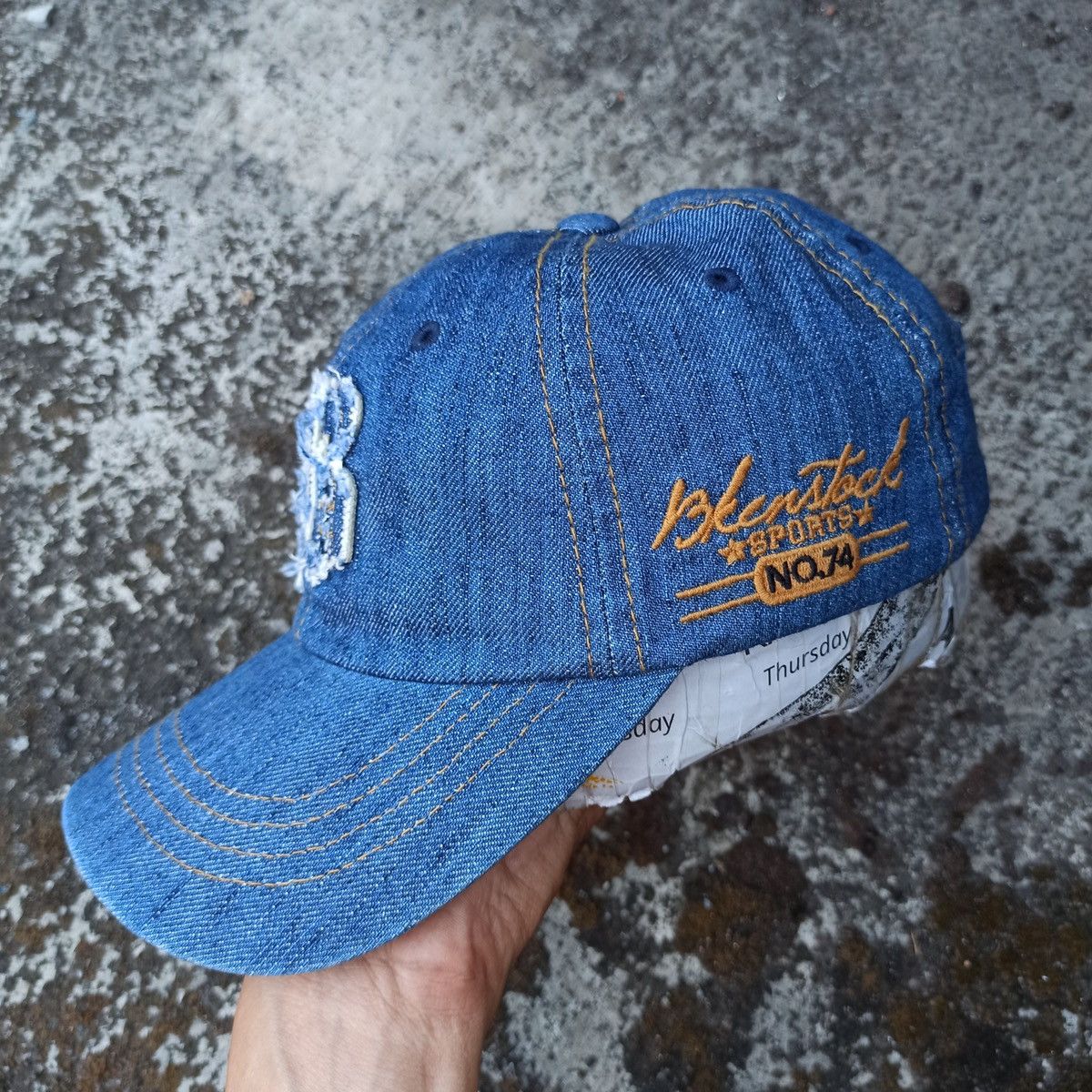 Birkenstock × Japanese Brand Sick initial B distressed hat Size ONE SIZE - 3 Thumbnail
