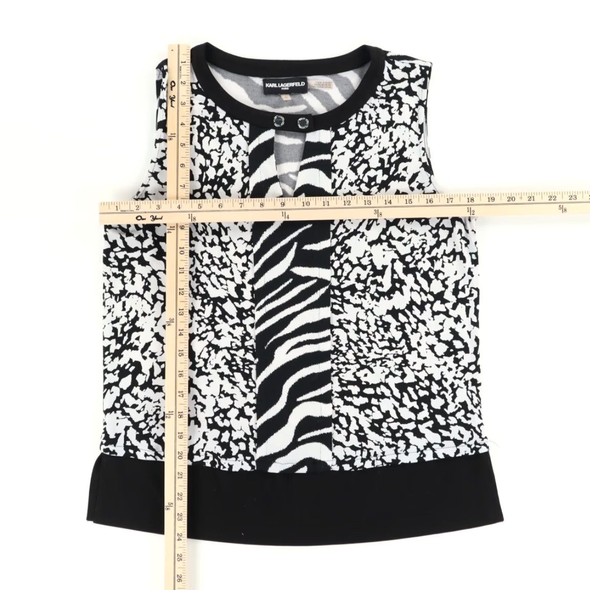 Karl Lagerfeld Karl Lagerfeld Animal Print Sleeveless Colorblock Top Women's S Shirt Size S / US 4 / IT 40 - 3 Thumbnail