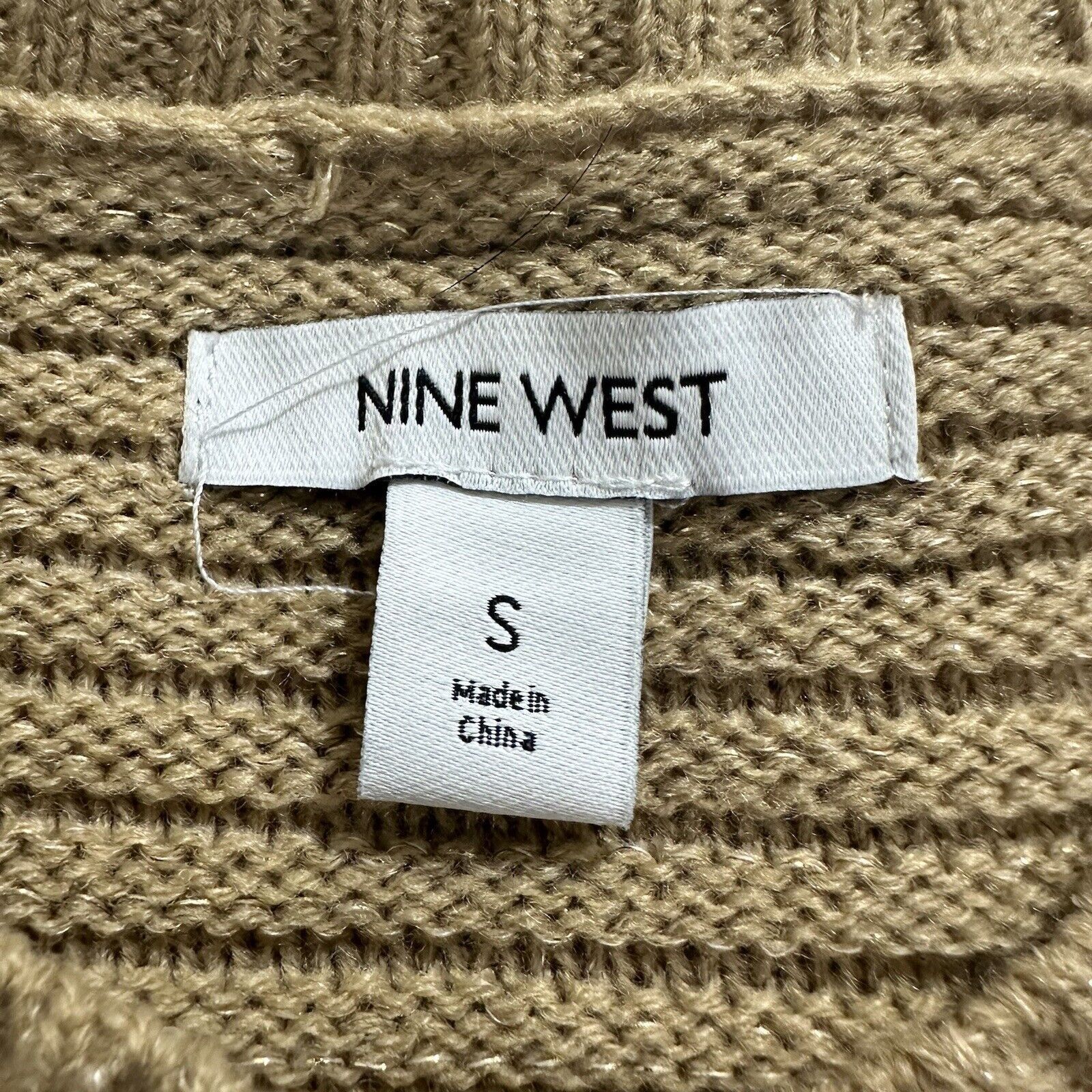 Nine West Nine West Small Glitter Sweater Beige Pullover Long Sleeve Size S / US 4 / IT 40 - 3 Thumbnail