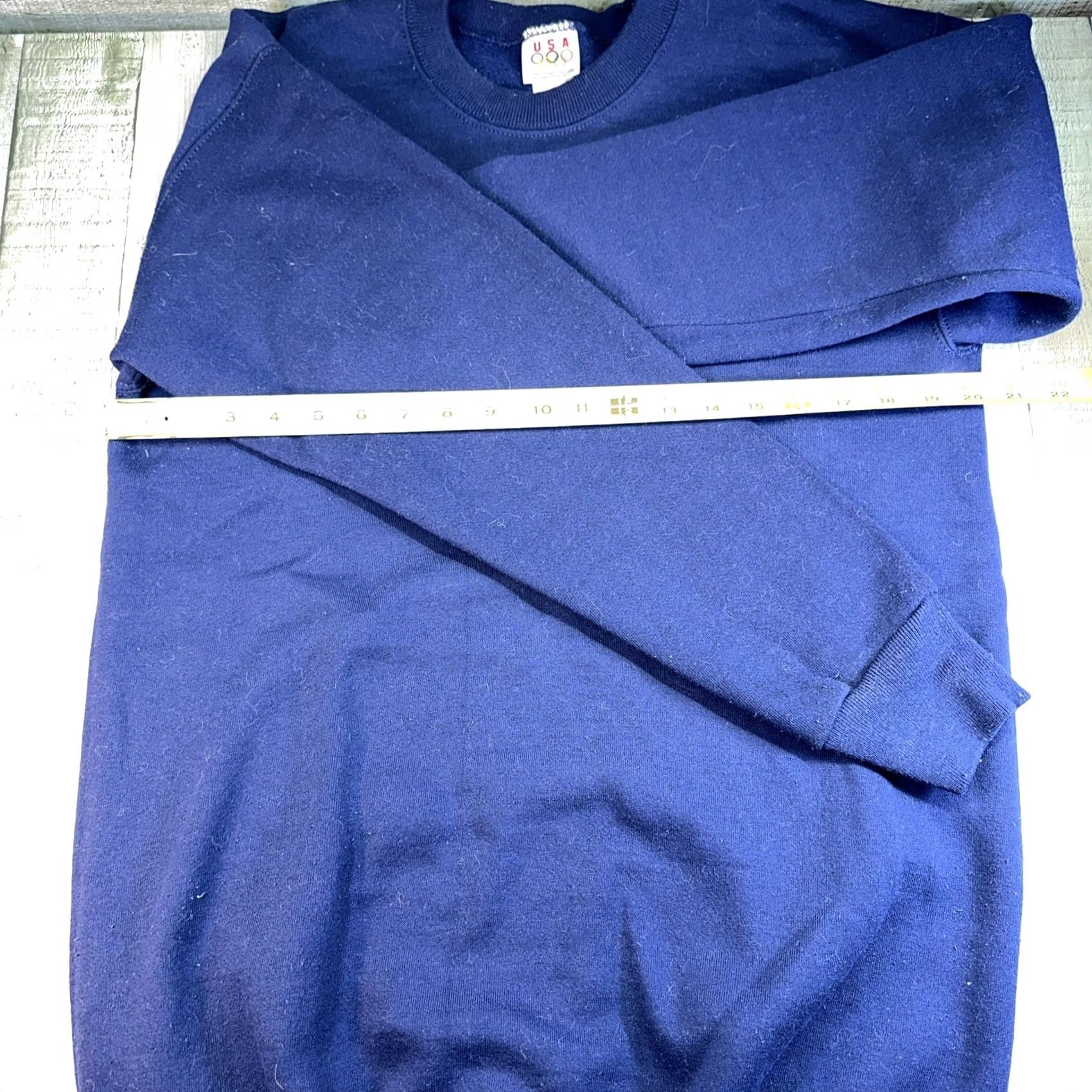 Vintage VINTAGE Usa Crewneck Sweatshirt Men Large L Embroidered USA Gray Navy Blank Pullover 90s / Nostalgia Men Size US L / EU 52-54 / 3 - 4 Thumbnail