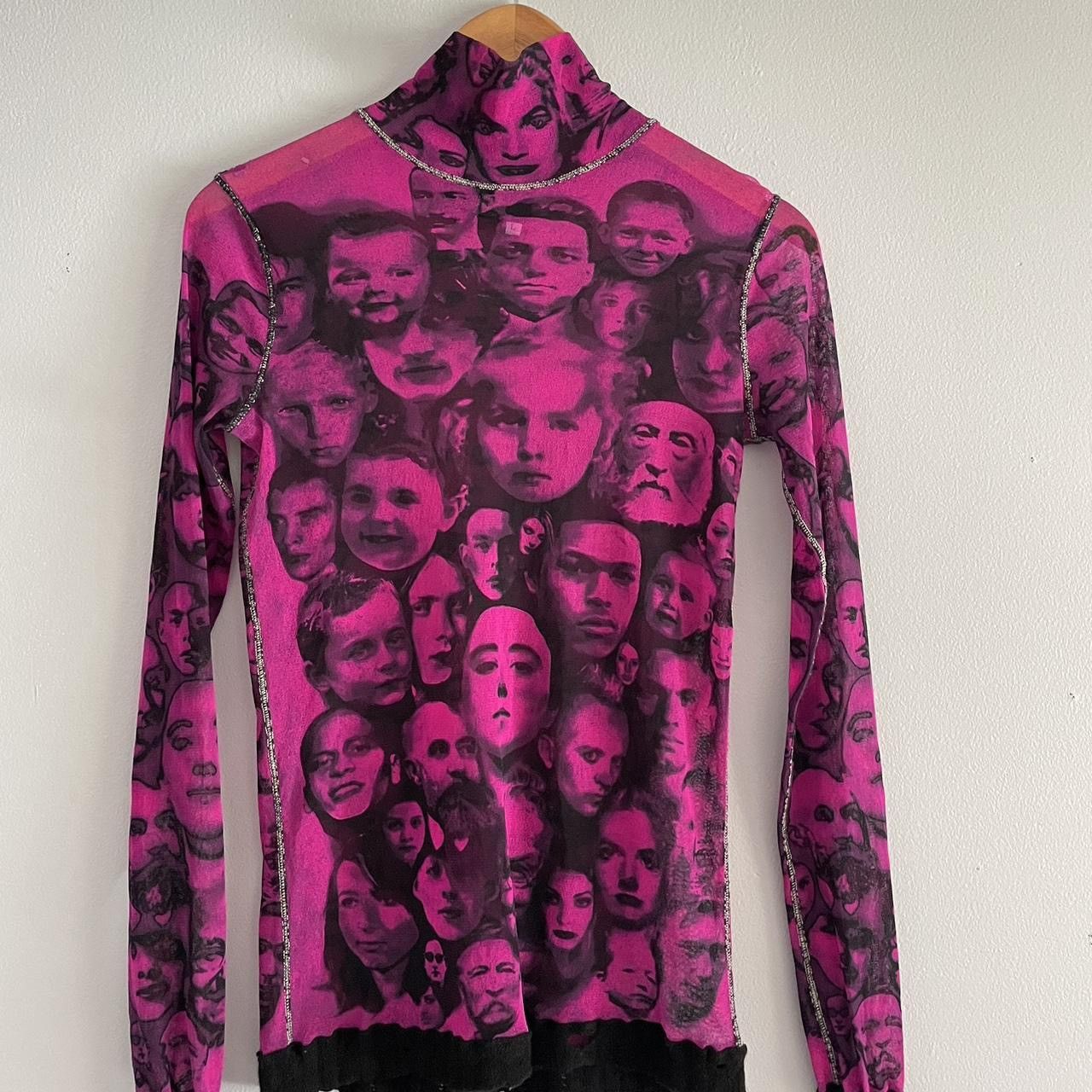 Jean Paul Gaultier Vintage Jean Paul Gaultier Faces Mesh Top Size L / US 10 / IT 46 - 4 Thumbnail