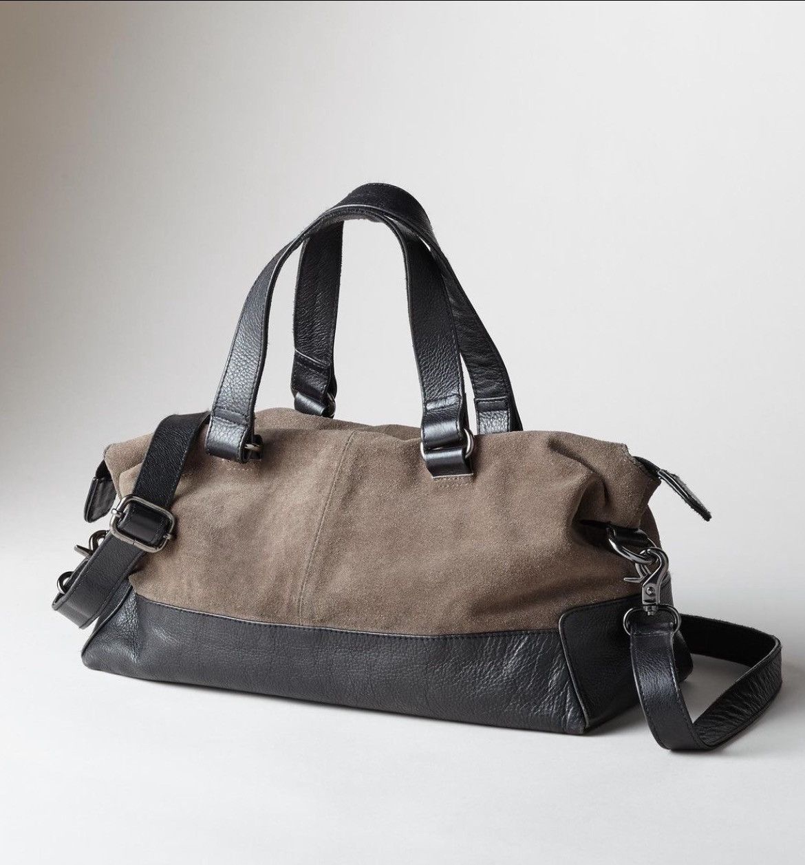 John Varvatos Leather and canvas duffel bag. Size ONE SIZE - 2 Thumbnail