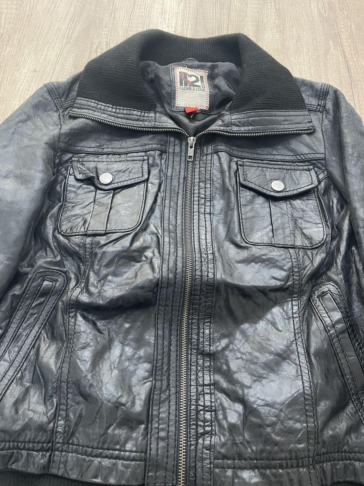 14th Addiction Rare leather bomber jacket 14th addiction style multipocket Size US M / EU 48-50 / 2 - 6 Thumbnail
