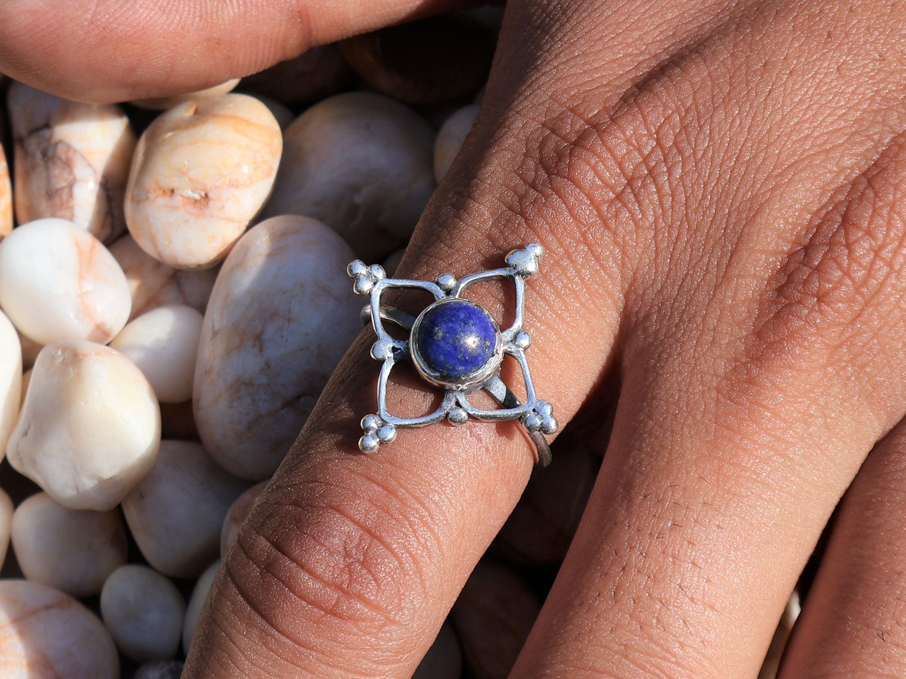 Handmade Lapis Lazuli Ring, 925 Sterling Silver, Handmade Women Ring, Size ONE SIZE - 9 Thumbnail