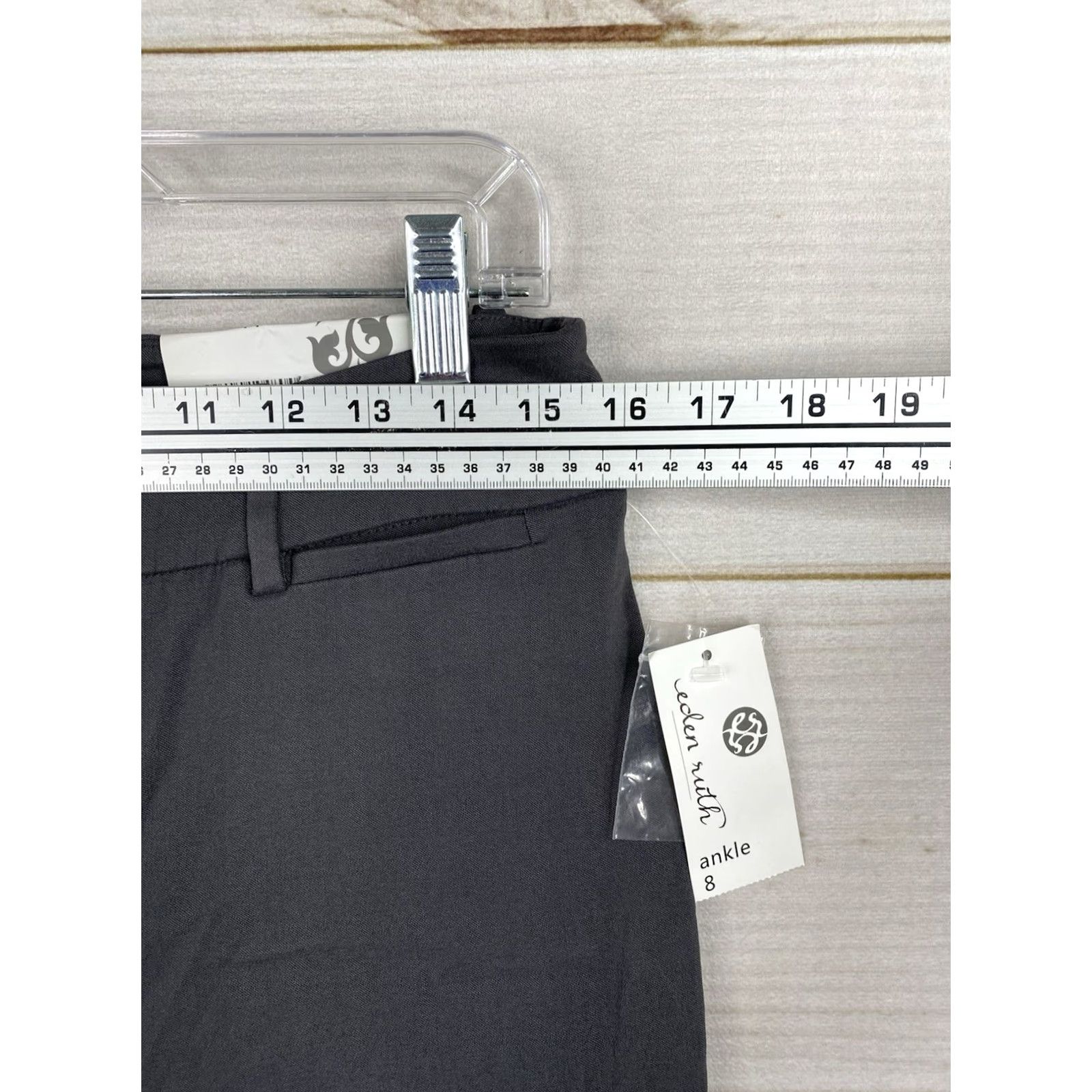Vintage Eden Ruth Pants Women's Gray Ankle High Rise Ponte Size 8 Regular Slim Fit NWT Front Pockets Stretch TaperedLegs Athletic Wear dress pants Size 30" / US 8 / IT 44 - 4 Thumbnail