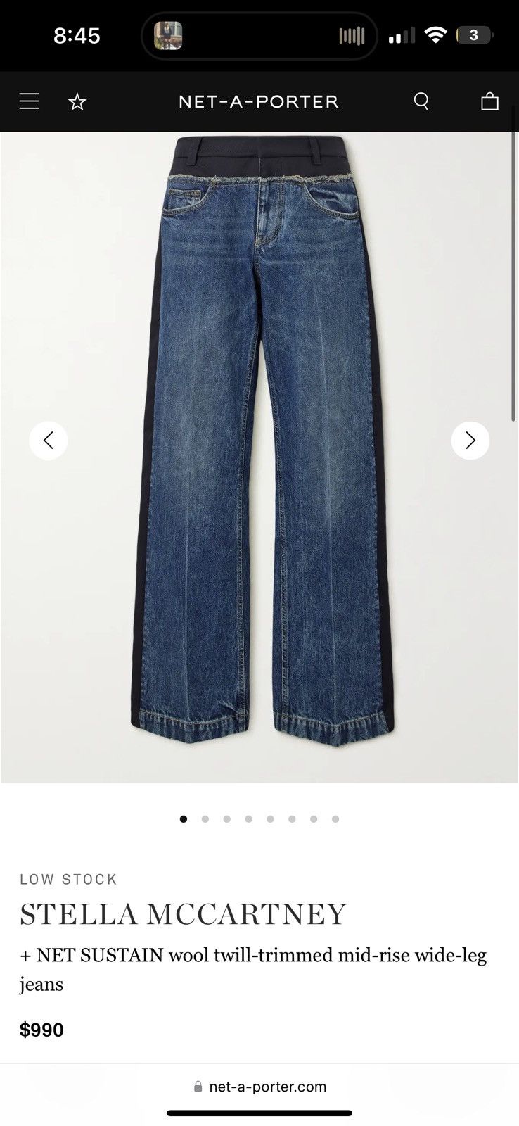 Stella McCartney $990 FW23 Runway Hybrid twill denim Size US 30 / EU 46 - 2 Thumbnail
