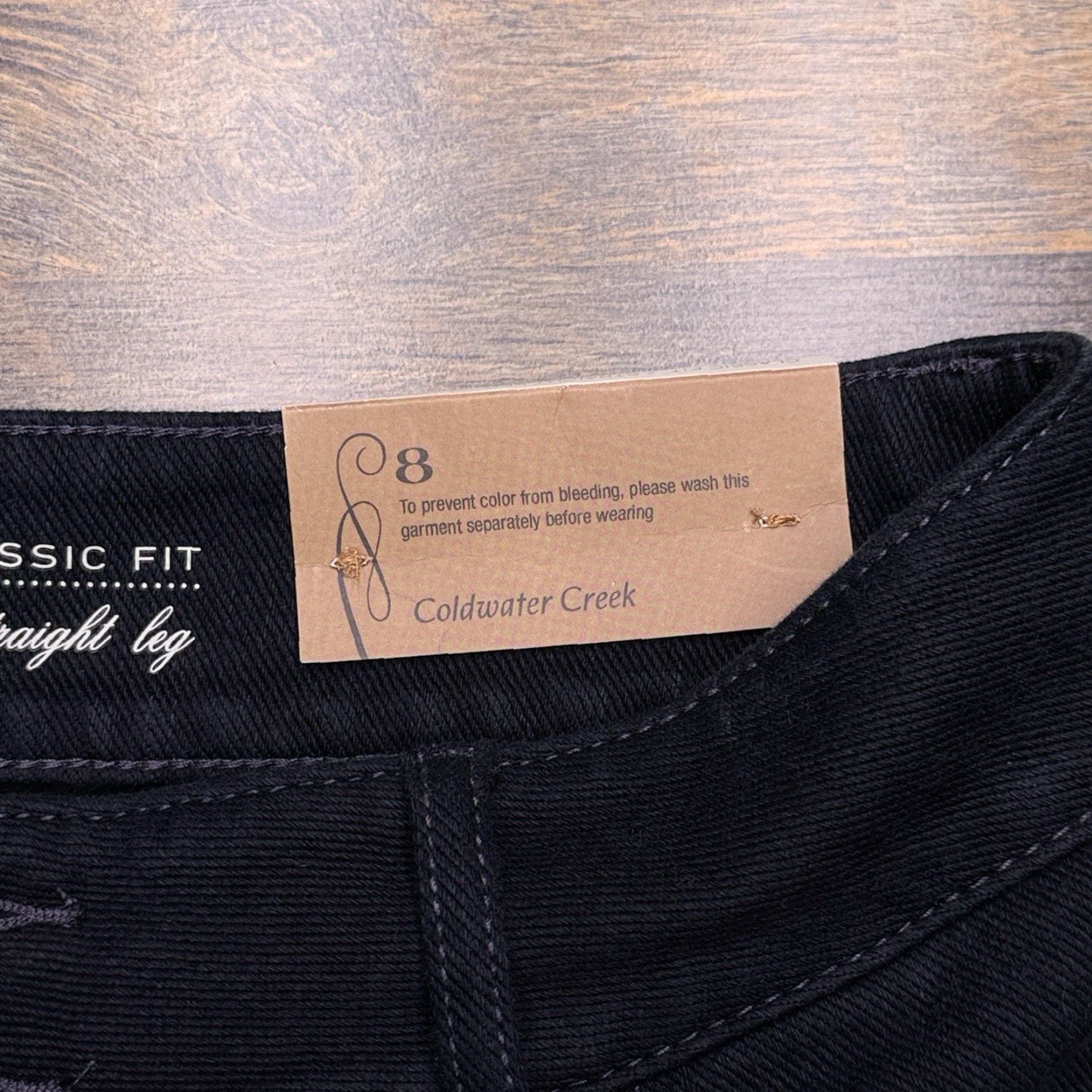 Coldwater Creek Coldwater Creek Jeans Straight Womens 8 Black Mid Rise Stretch Denim 5-Pocket Inseam 31 Fall Winter Spring Summer Vintage No Size 30" / US 8 / IT 44 - 7 Thumbnail