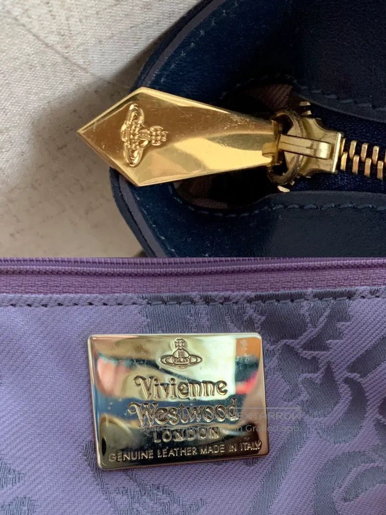 Vivienne Westwood Vivienne Westwood size os Blue Plaid Saturn Leather Tote Ba Size ONE SIZE - 9 Thumbnail