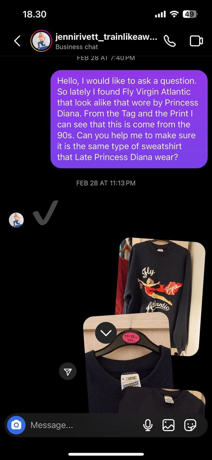 Vintage Vintage 90s Princess Diana Fly Virgin Sweatshirt Original XL Size US XL / EU 56 / 4 - 13 Thumbnail