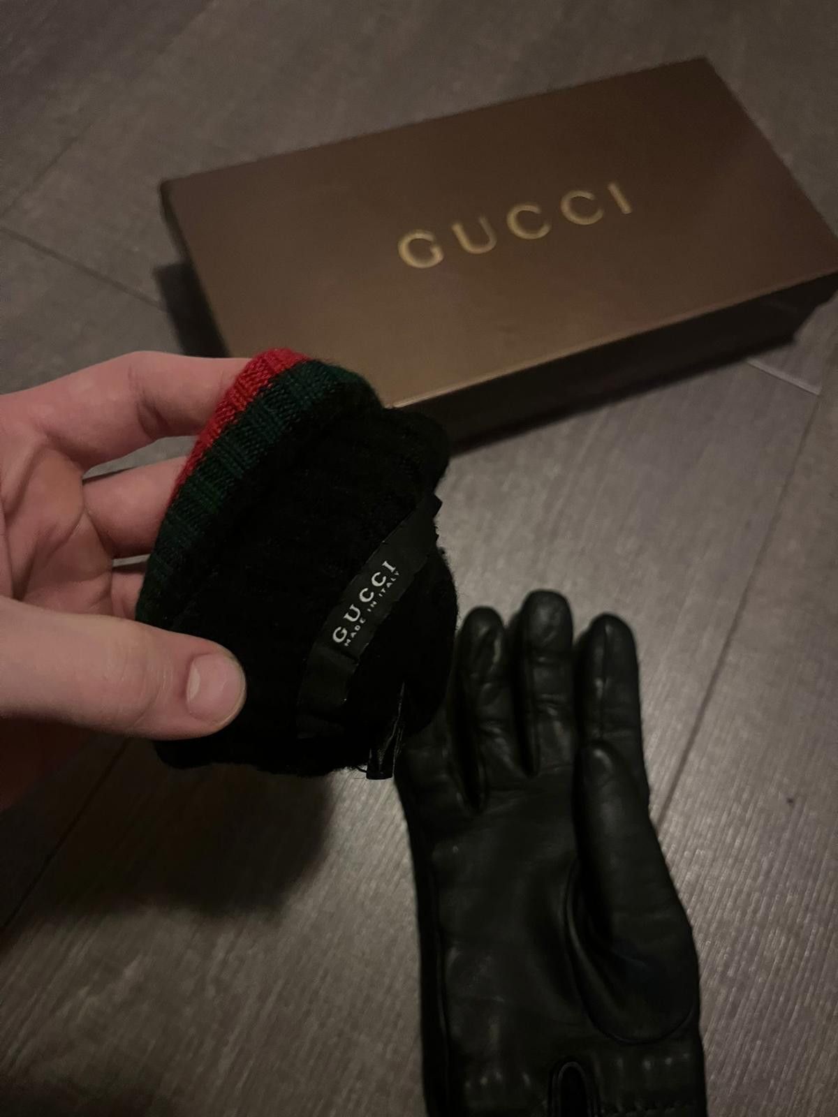 Gucci Gucci - Black Beanie and Leather Gloves Set Size ONE SIZE - 6 Thumbnail