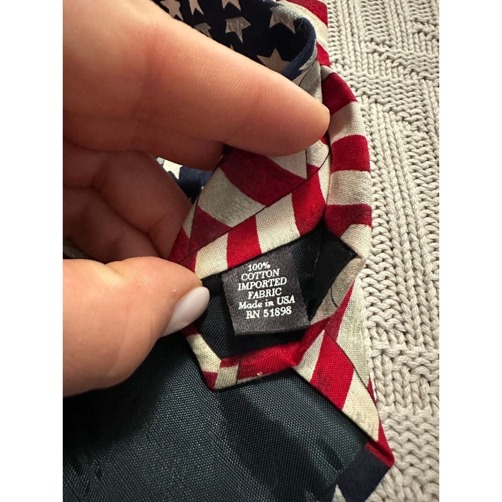 Van Heusen Van Heusen American flag print cotton tie NWT Size ONE SIZE - 4 Thumbnail
