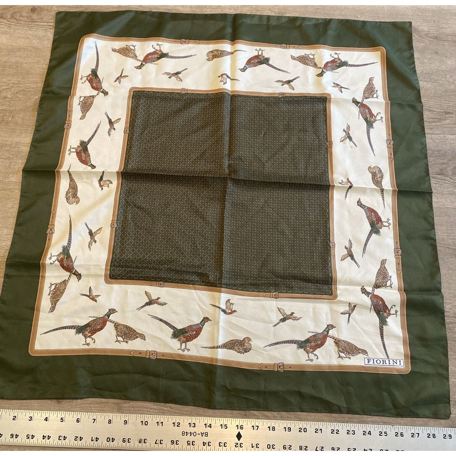 Fiorucci Vintage FIORINI Scarf Pheasants Flying Bird Italy 30" x 30" Size ONE SIZE - 6 Thumbnail
