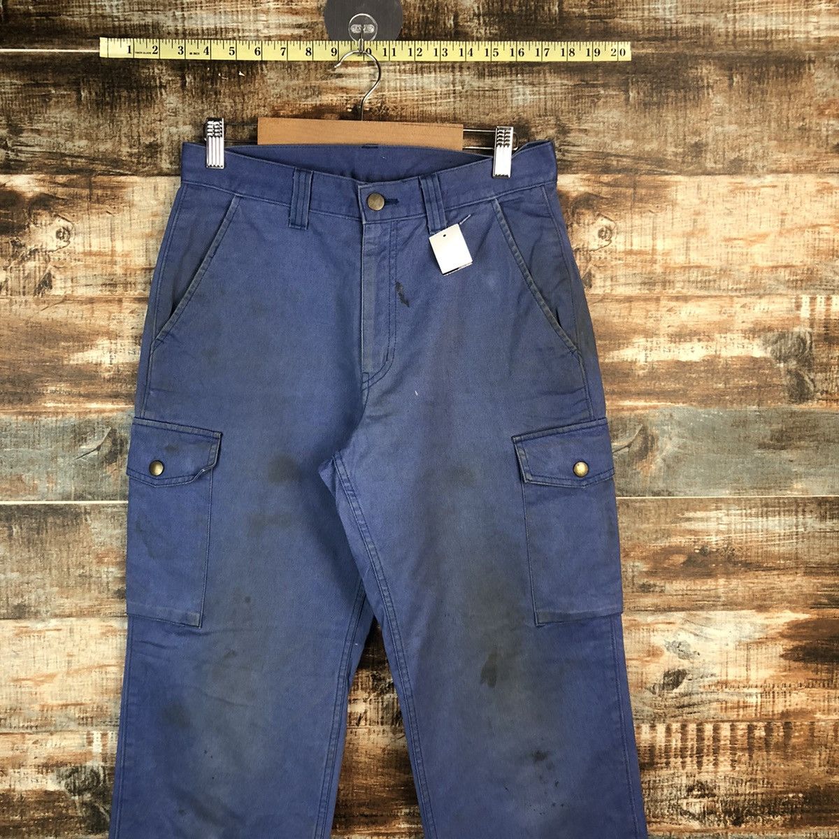 Japanese Brand DL After O Blue Cargo Multipocket Pants #C1227 Size US 29 - 2 Thumbnail