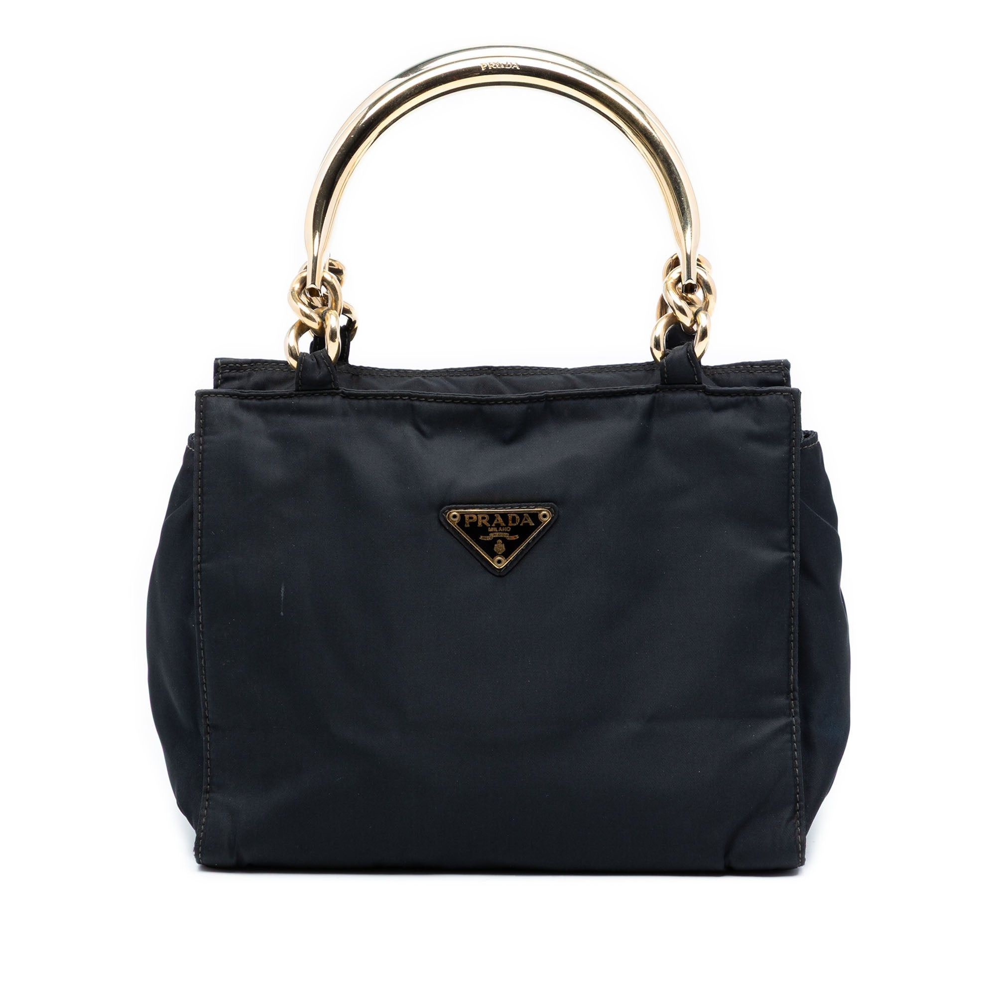 Prada Tessuto Metal Handle Bag Size ONE SIZE - 1 Thumbnail