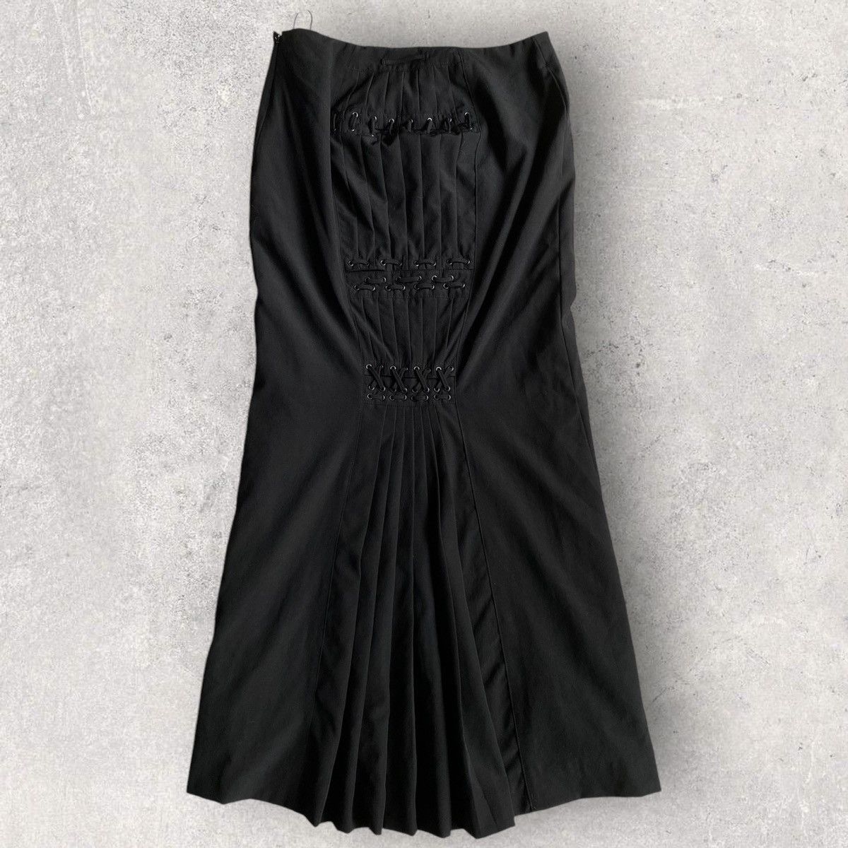 Jean Paul Gaultier Back Lace Up Pleated Skirt Size 28" / US 6 / IT 42 - 2 Thumbnail