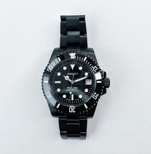 Japanese Brand Seiko Mod Submariner Date Black Oyster Steel Watch NH35 Size ONE SIZE - 5 Thumbnail