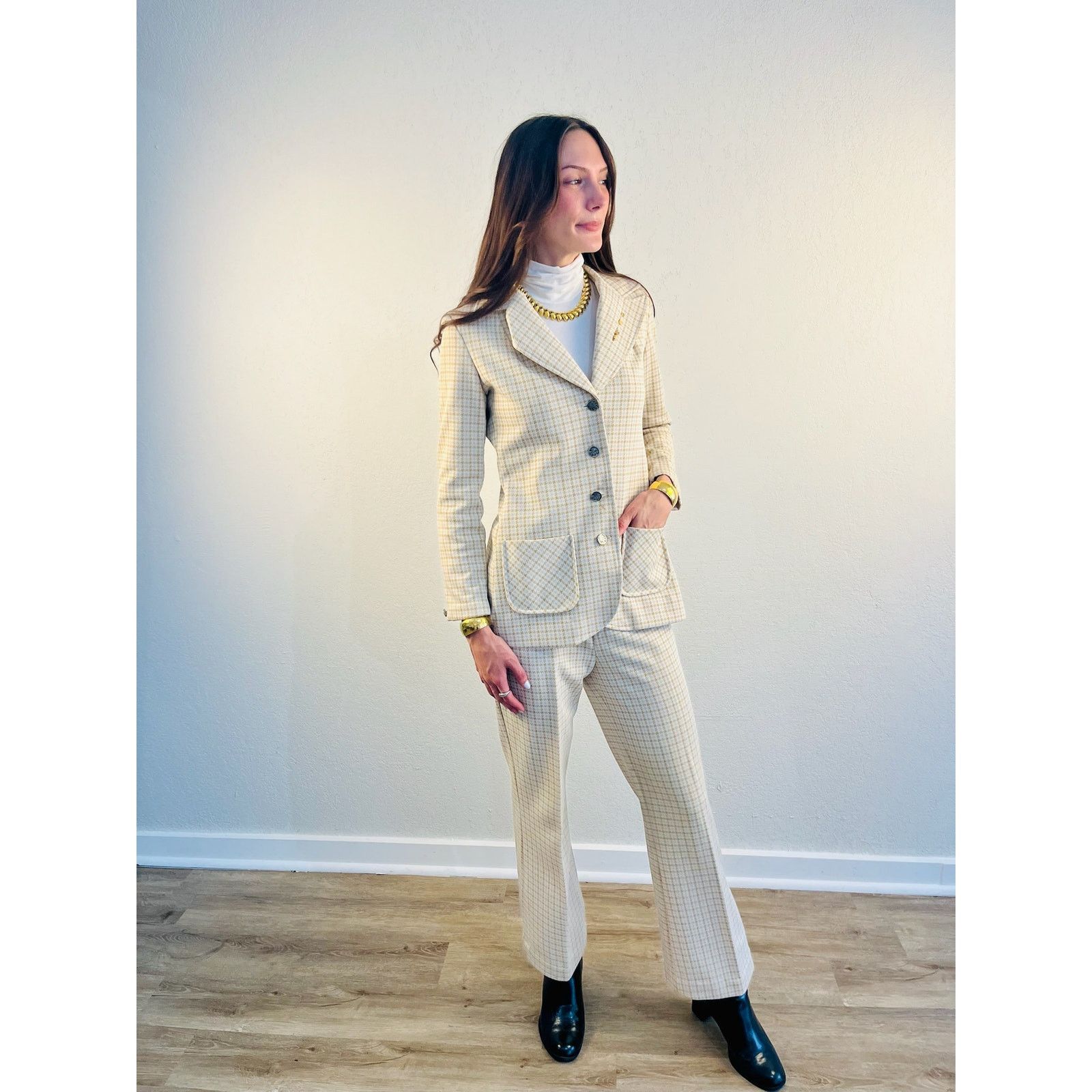 Other 70s Houndstooth Jacket and Pants Set Size M / US 6-8 / IT 42-44 - 5 Thumbnail