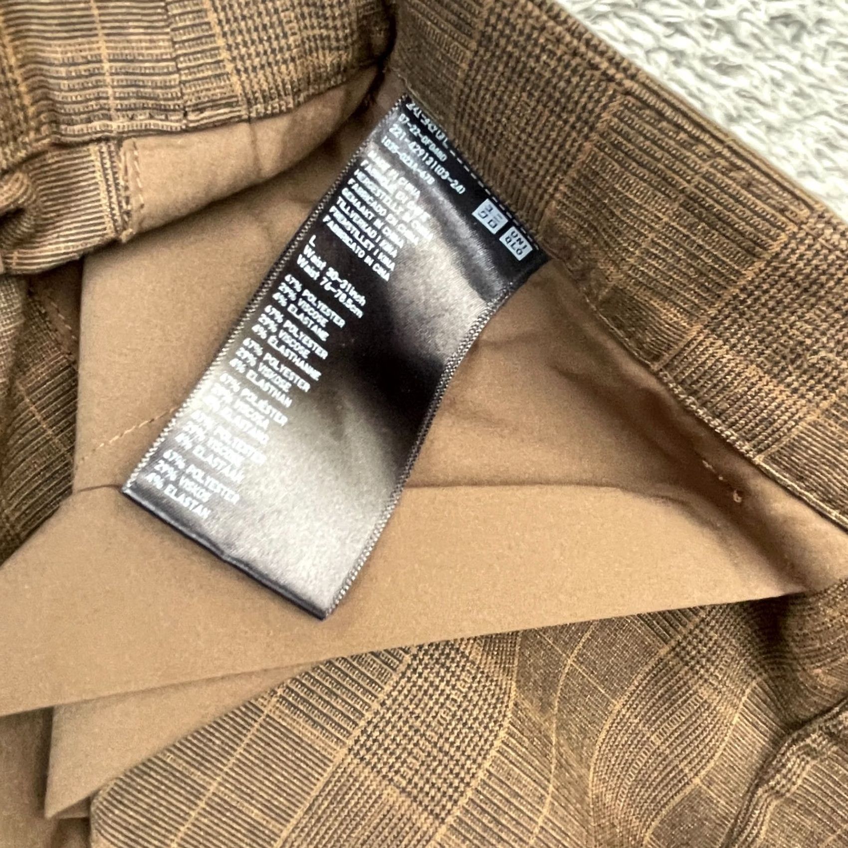 Uniqlo Uniqlo Womens Large Brown Glen Plaid Smart Ankle Pants Stretch Wrinkle Resistant Size 24" / US 00 / IT 34 - 4 Thumbnail