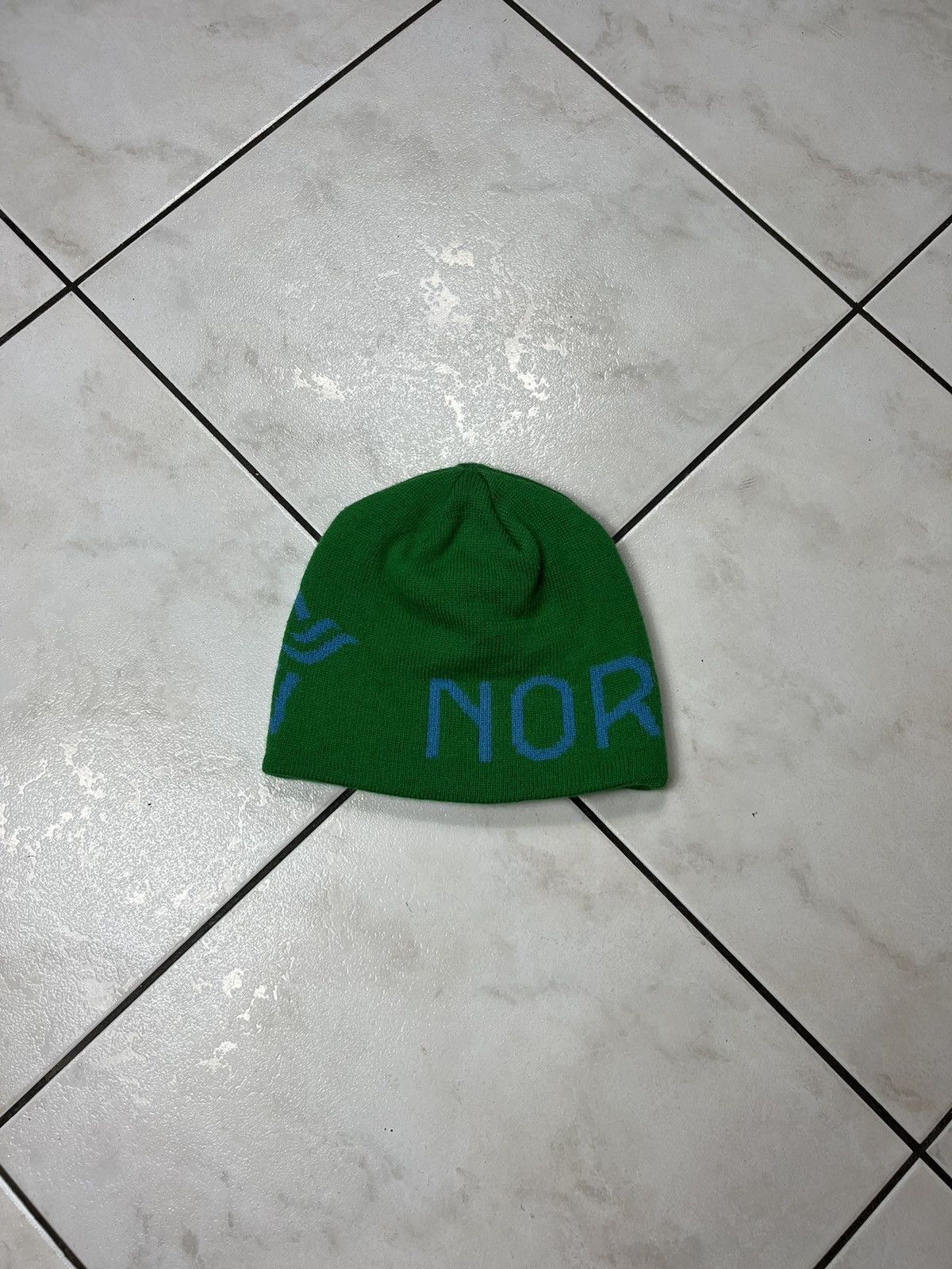 Norrona Norrona wool y2k all over print logo beanie chrome green hat Size ONE SIZE - 6 Thumbnail