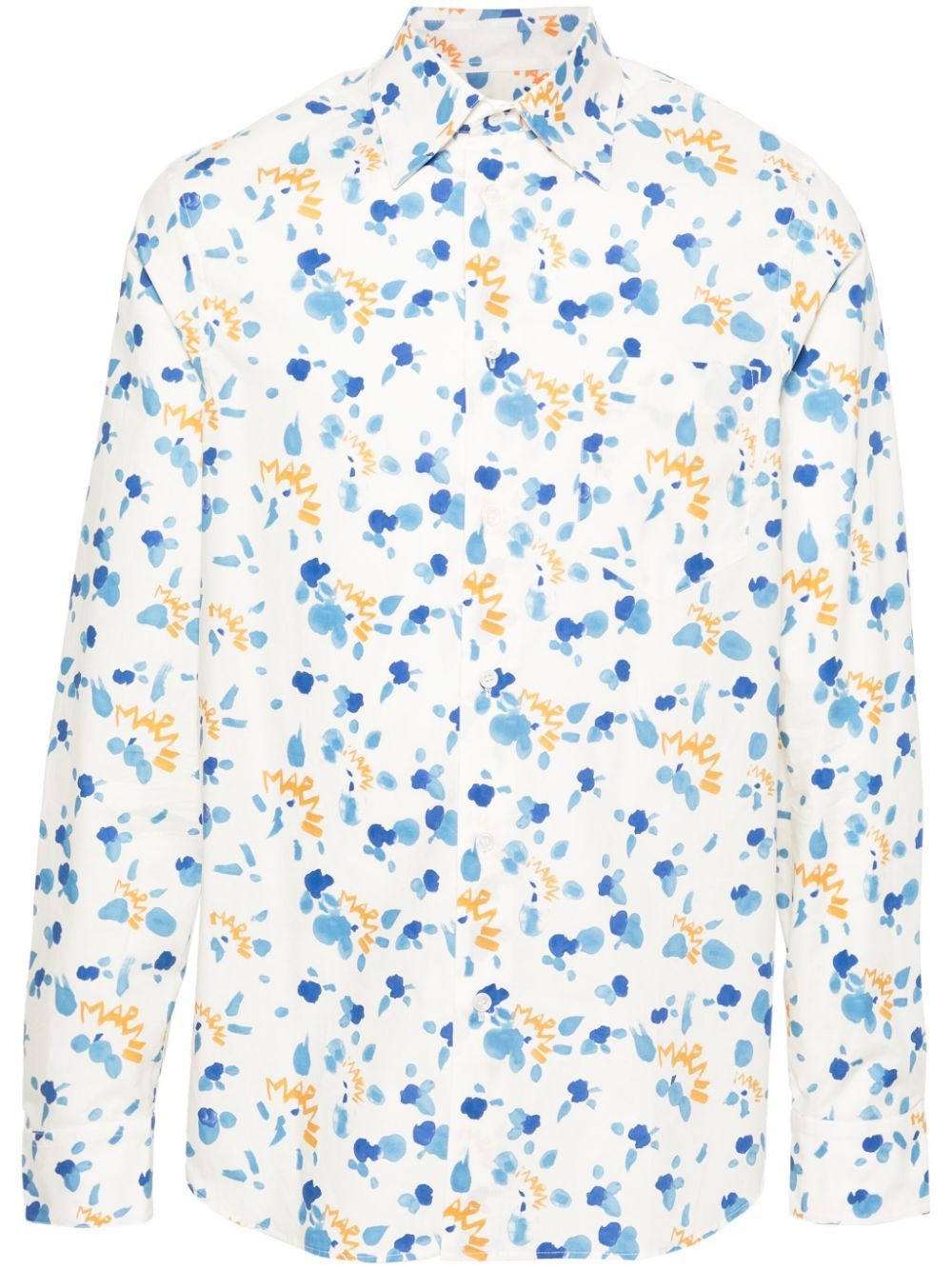 Marni o1w1db10125 Dripping Paint-Splatter Shirt in Multicolor Size US L / EU 52-54 / 3 - 1 Thumbnail