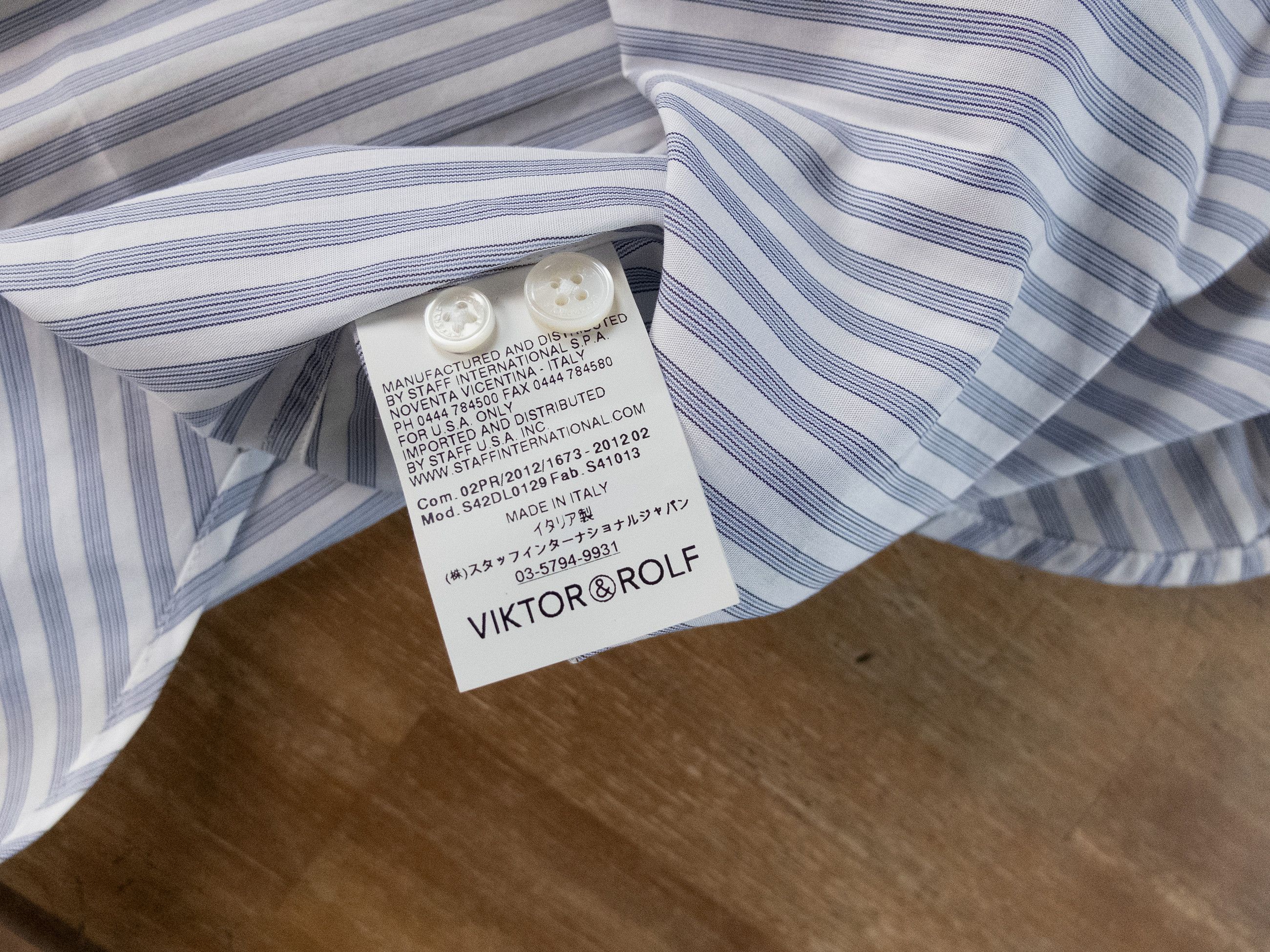 Viktor & Rolf VIKTOR & ROLF Monsieur slim fit white blue striped shirt Size US L / EU 52-54 / 3 - 8 Thumbnail
