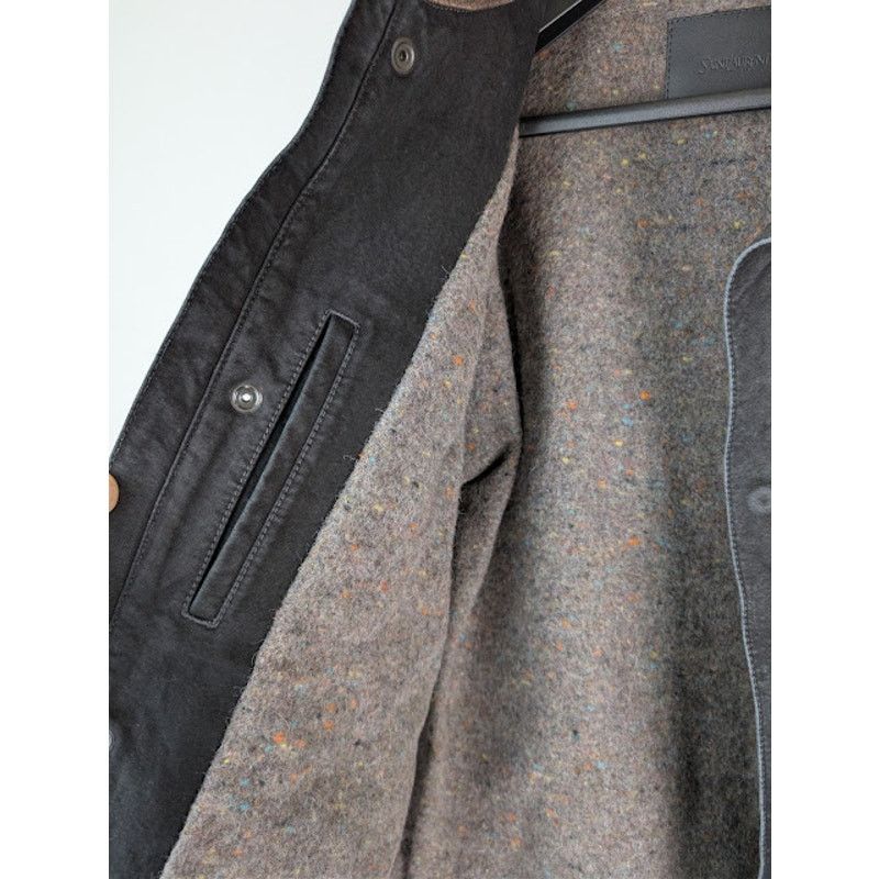 Saint Laurent Paris o1rshd1 Corduroy-Trimmed Cotton Canvas Work Jacket in Black Size US M / EU 48-50 / 2 - 10 Thumbnail