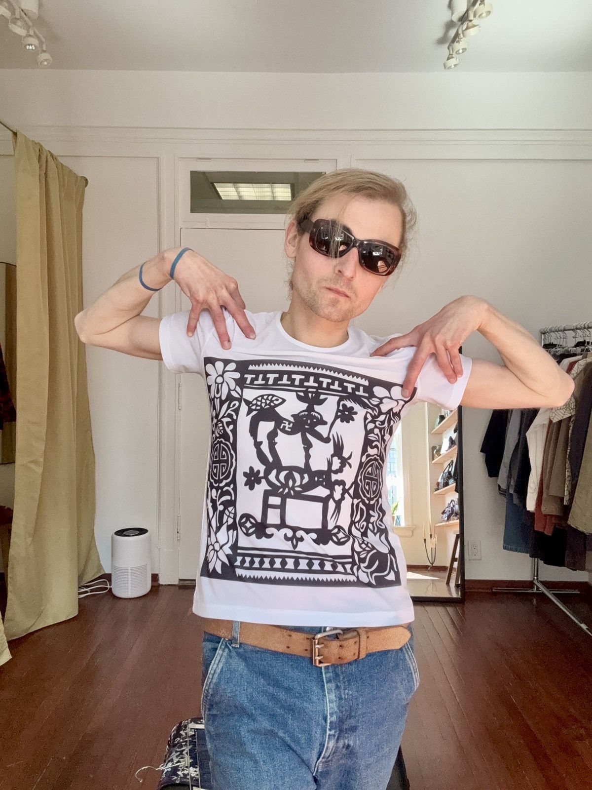 Pleats Please Issey Miyake PLEATS PLEASE Rare AW1998 Tribal Print Nylon Tee Size US S / EU 44-46 / 1 - 8 Thumbnail