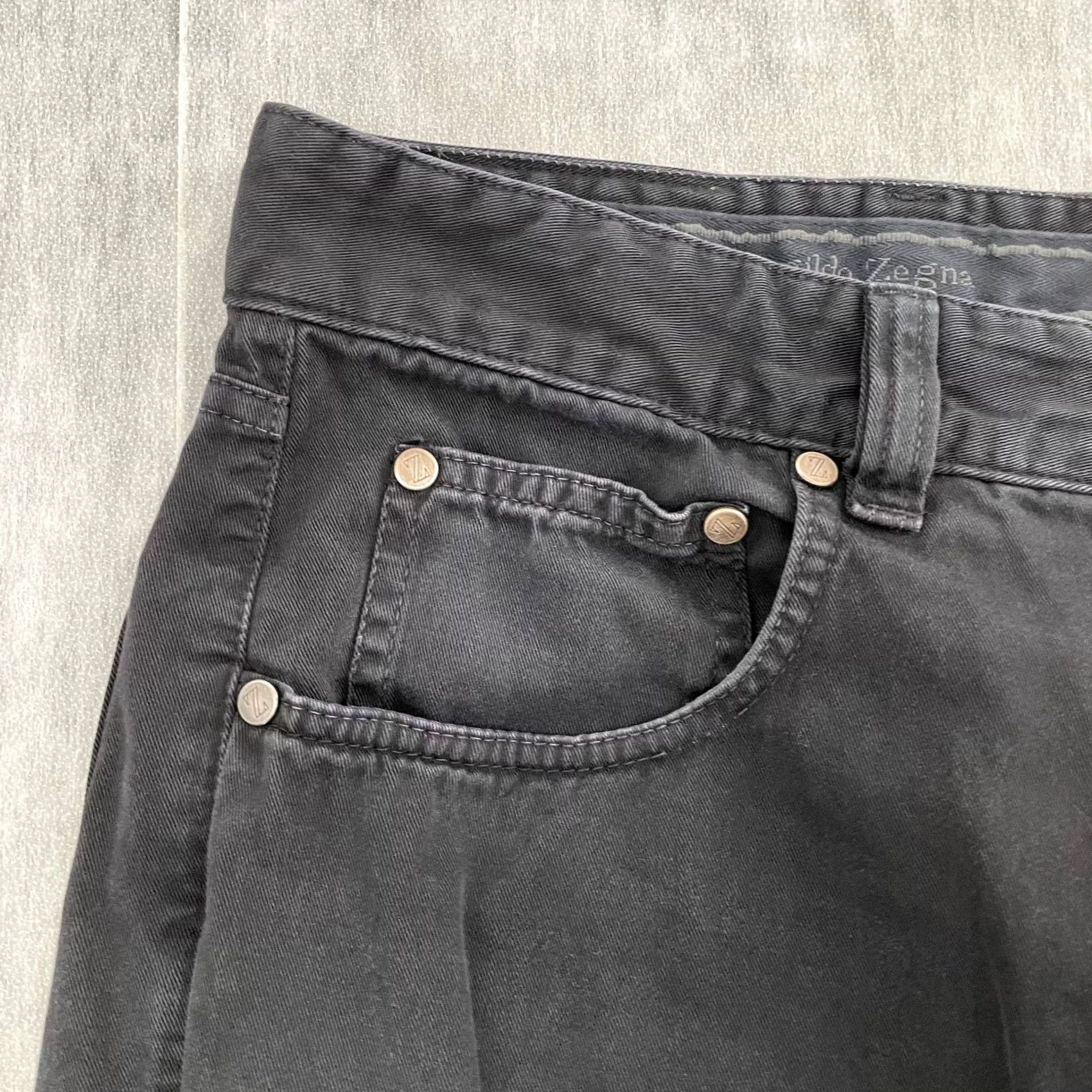 Ermenegildo Zegna Ermenegildo Zegna Jeans Adult 32 Black Denim 5-Pocket Logo Zipper Zegna City Mens Size US 32 / EU 48 - 4 Thumbnail