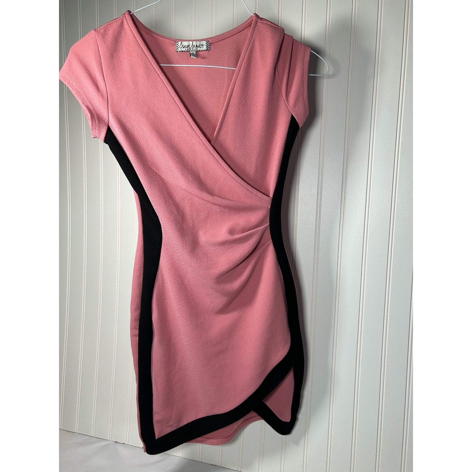 Other Gorgeous Bodycon Knee Length Pink Dress with Black Size S Size S / US 4 / IT 40 - 1 Thumbnail