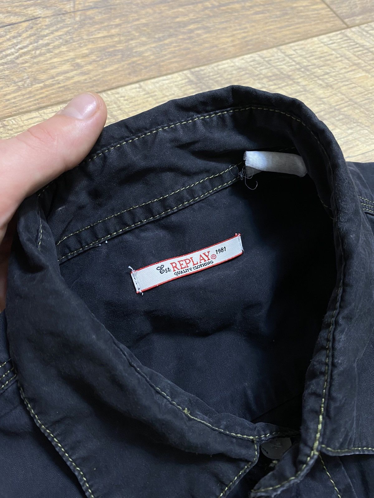 Other Vintage Replay Black Utility Shirt with Embroidery Size US L / EU 52-54 / 3 - 4 Thumbnail