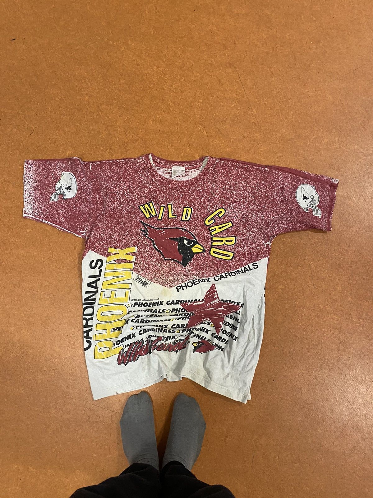 NBA × Vintage Vintage PHOENIX CARDINALS Magic Johnson T Shirt All Over NBA Size US XL / EU 56 / 4 - 1 Thumbnail