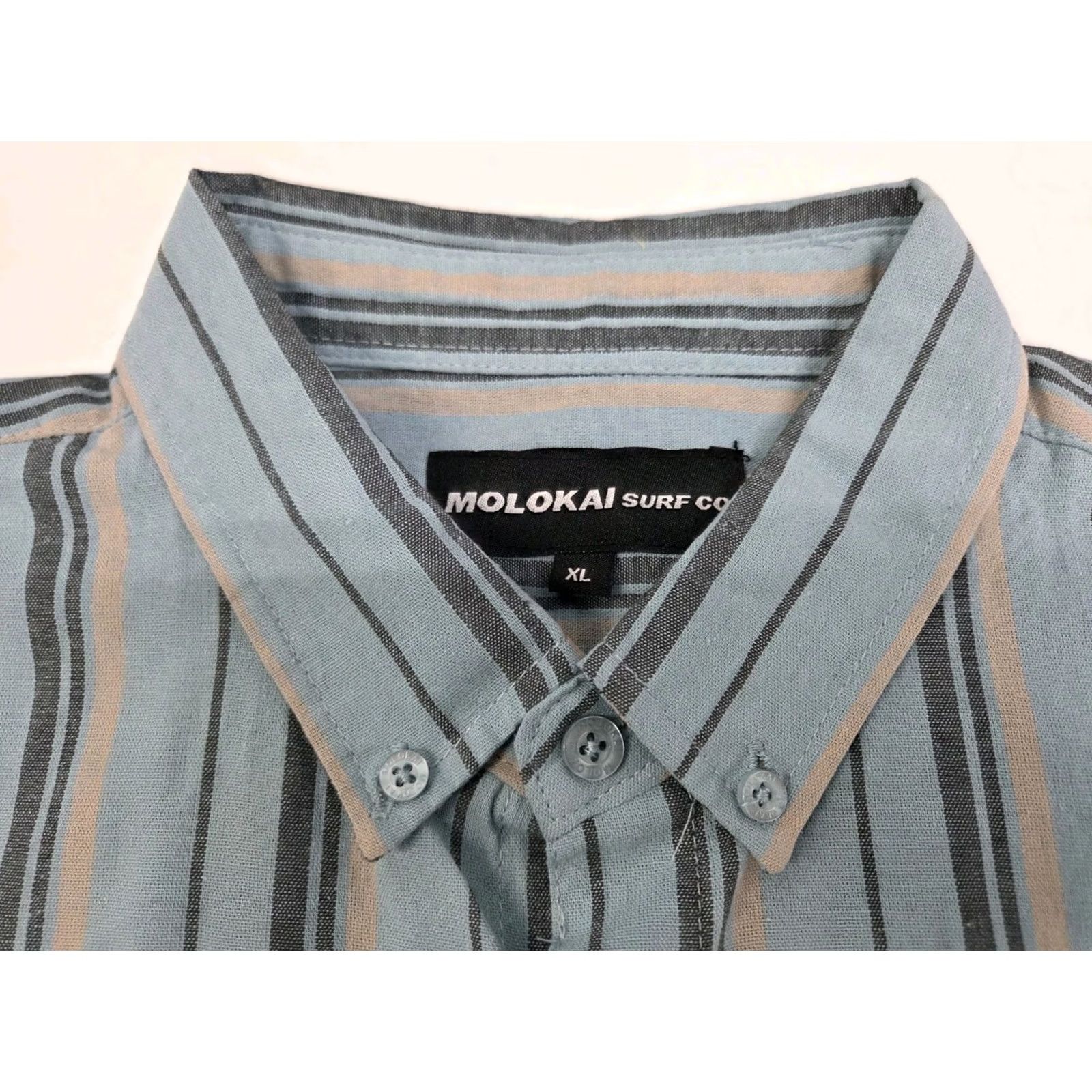 Lakai Molakai Shirt Short Sleeve Button-Up Multicolor Striped Hawaii Embroidered Pocket XL Mens Size US XL / EU 56 / 4 - 2 Thumbnail