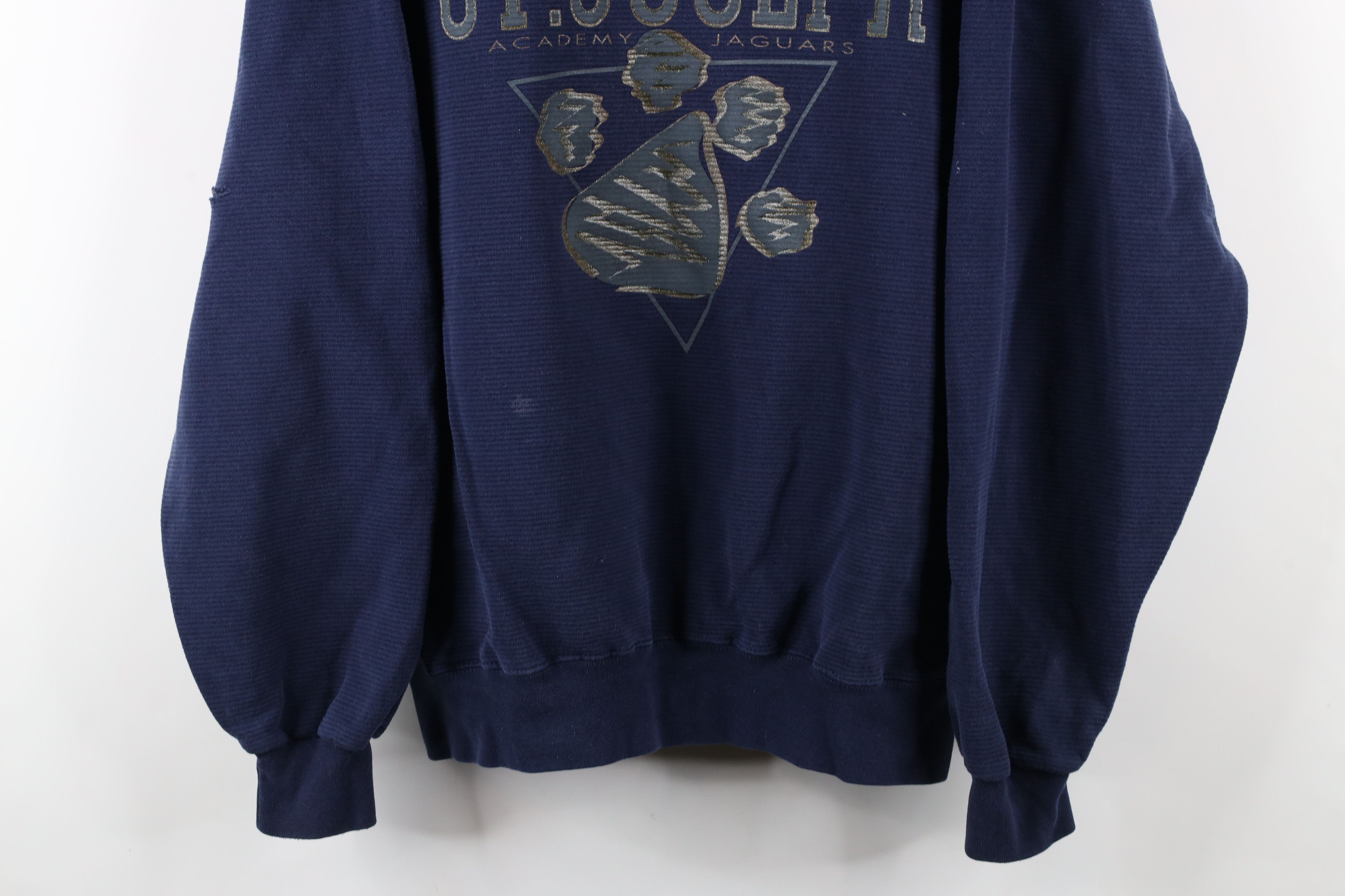 Vintage Vintage 90s Spell Out St Joseph Jaguars Sweatshirt Blue USA Size US XL / EU 56 / 4 - 3 Thumbnail